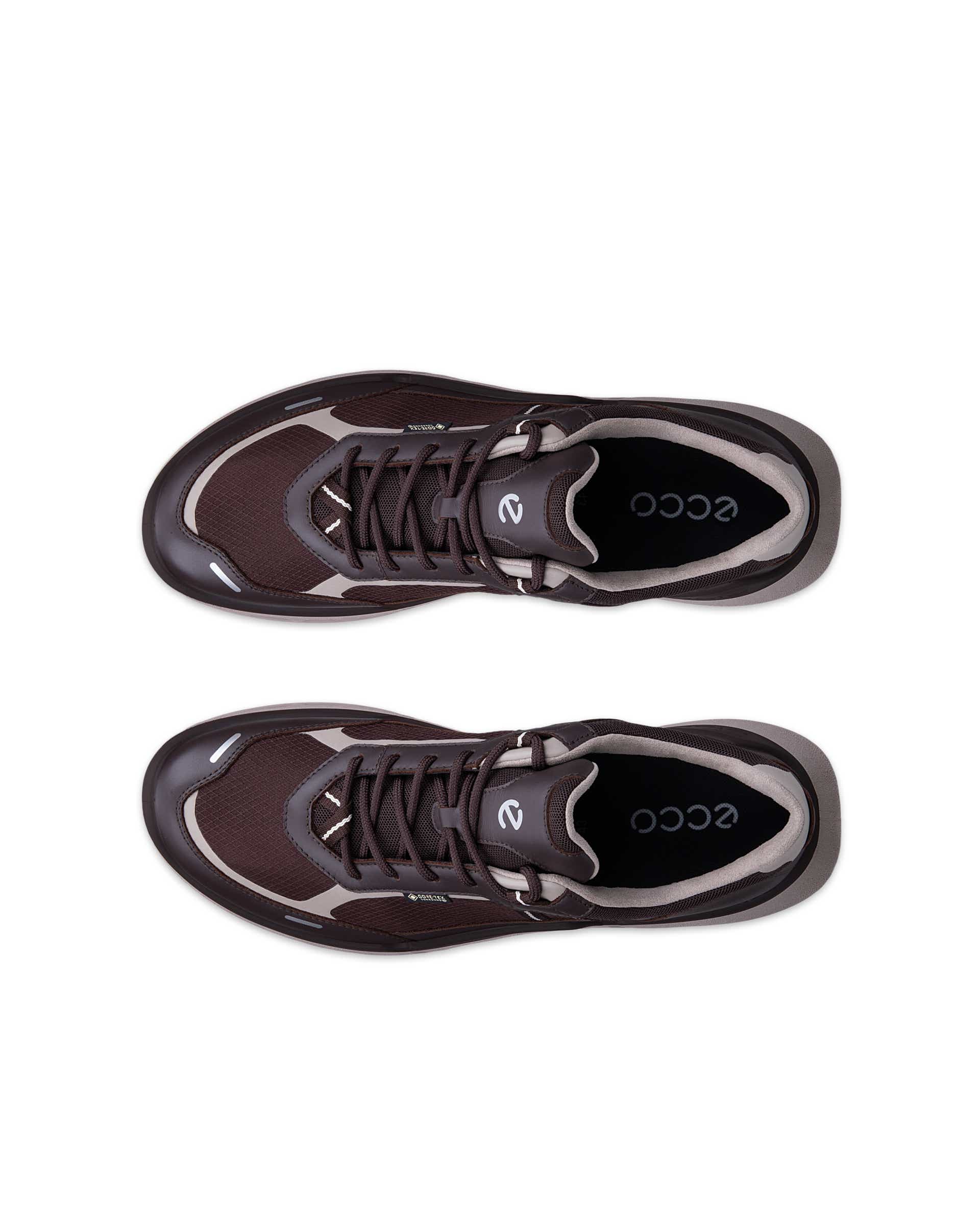 ECCO® BIOM 720 Gore-Tex sneaker i læder til herrer - Brun - Top left pair