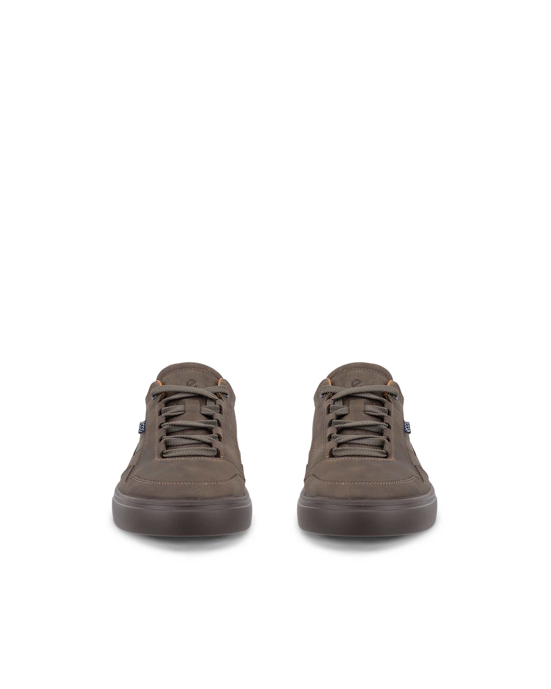 Men's ECCO® SOFT 10 Nubuck Sneaker - Brown - Front pair