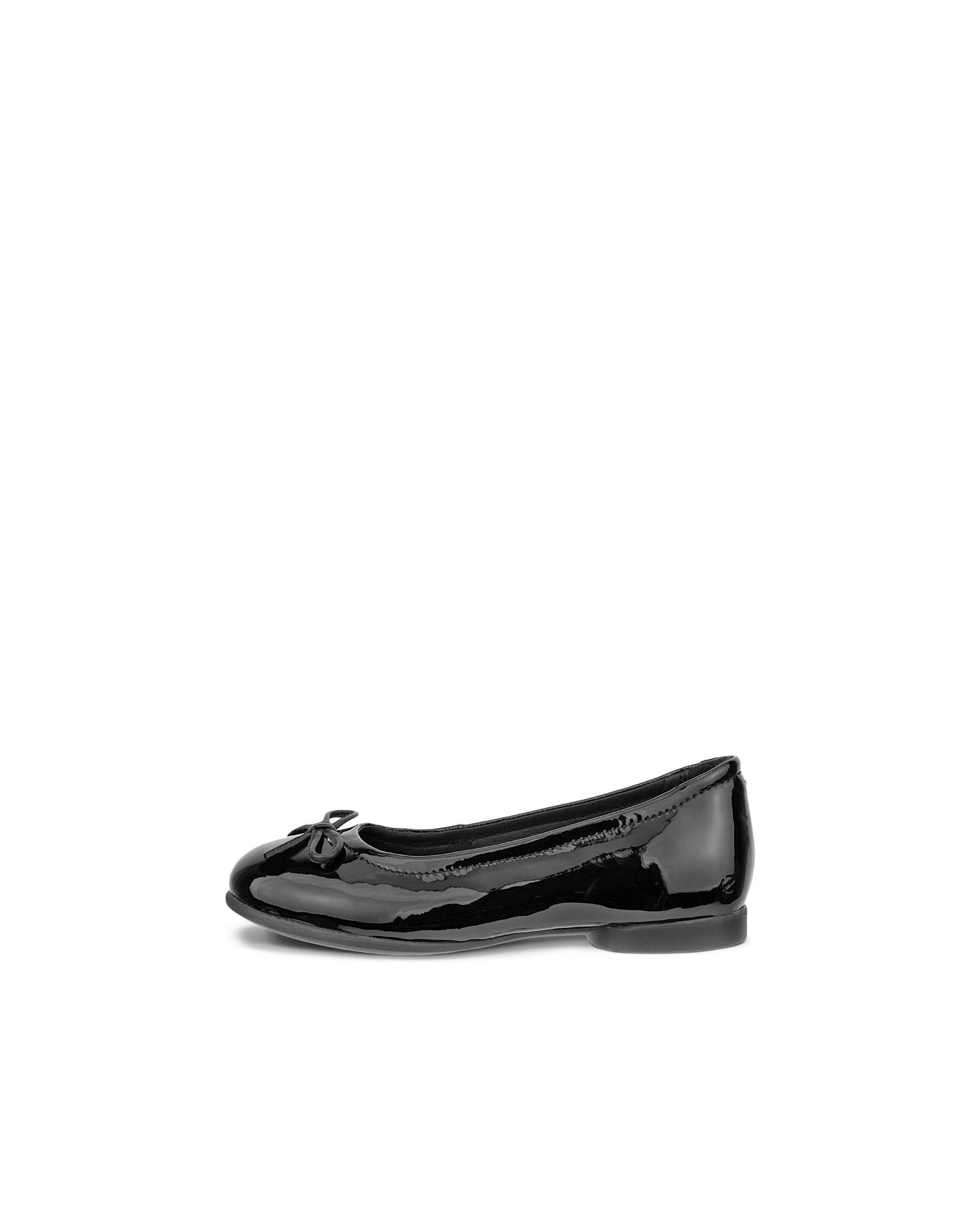 Kids' ECCO® Anine Leather Ballerina - Black - Outside