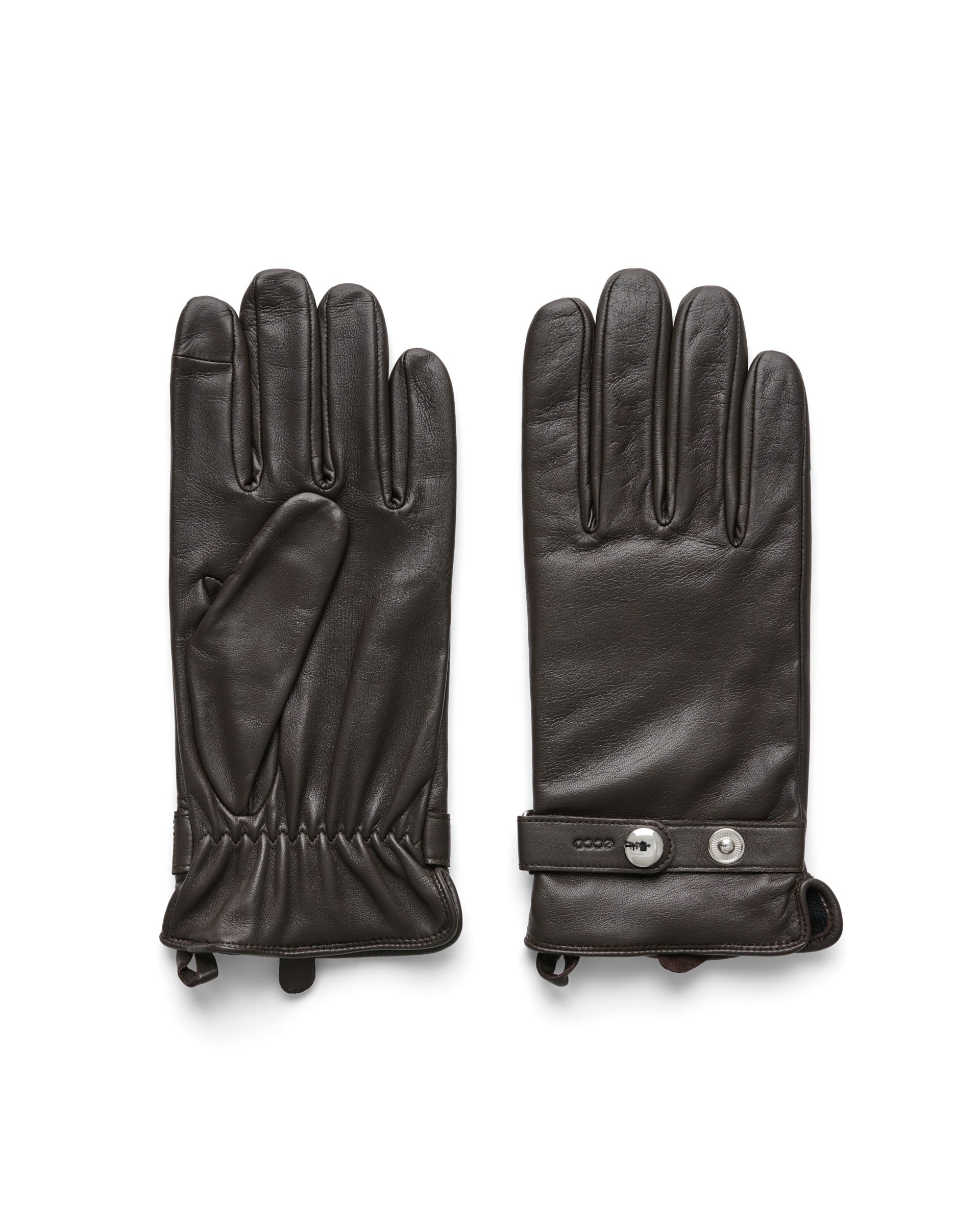 Męskie skórzane rękawiczki ECCO® Gloves - Brązowy - Main