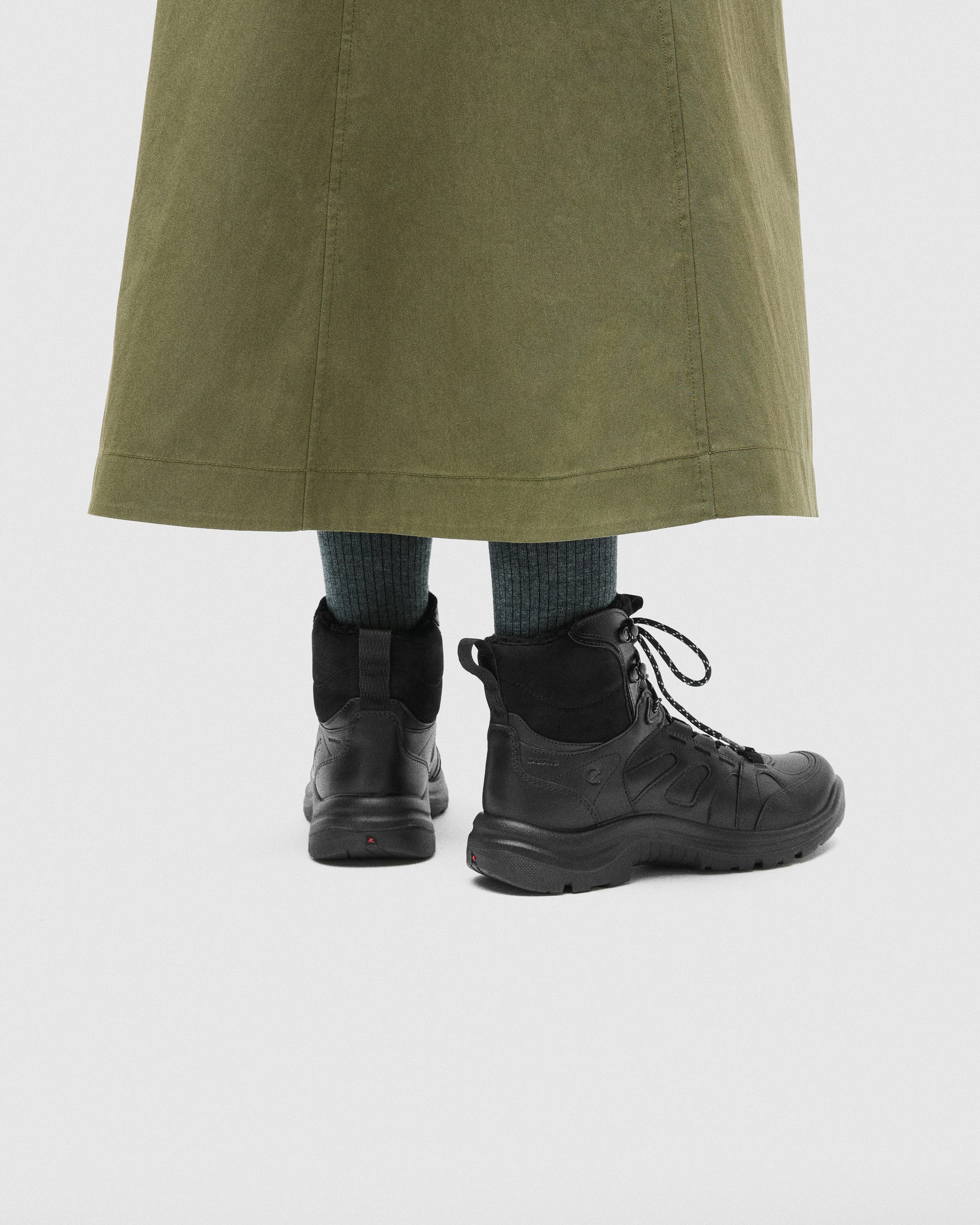 Women's ECCO® Offroad Leather Waterproof Mid-Cut Outdoor Boot - Black - Lifestyle image-1