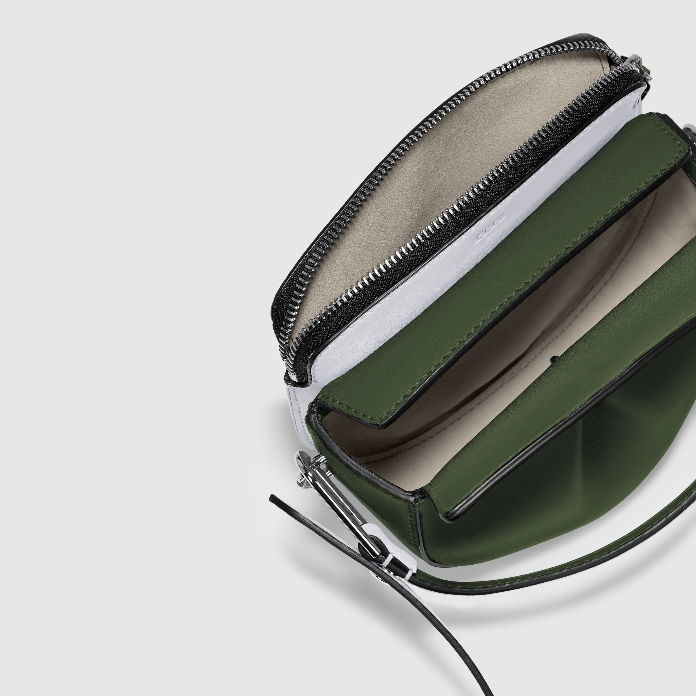 ECCO® E-Spot Leather Saddle Bag - Green - Inside