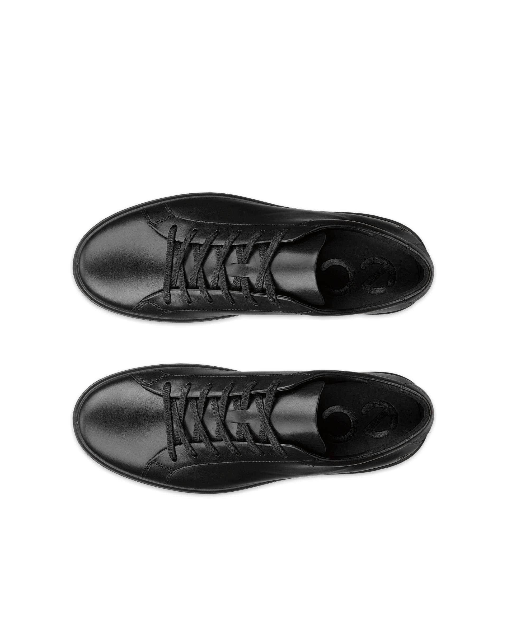 ECCO® SOFT 60 muške kožne tenisice - Crna - Top left pair