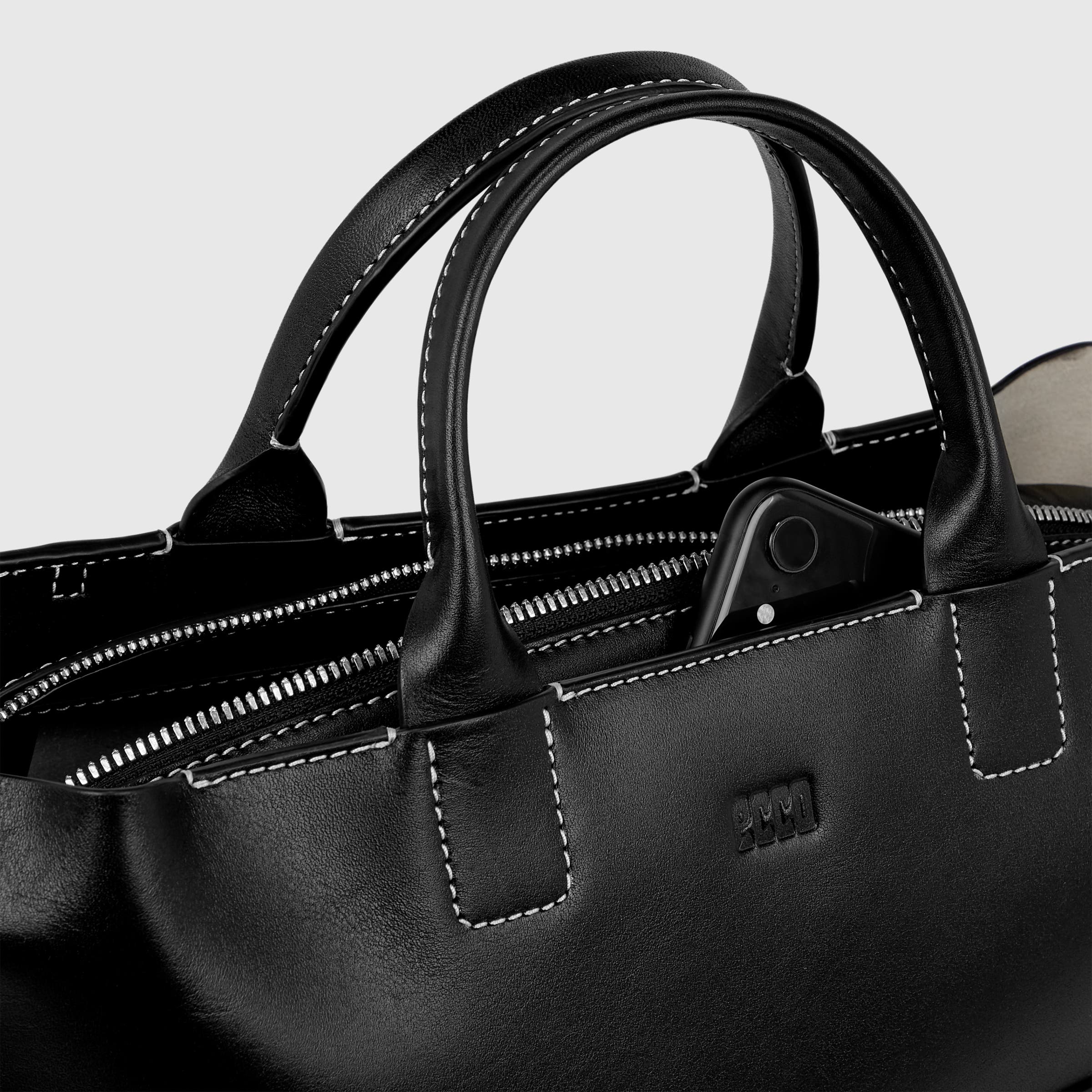ECCO® E Leather Tote Bag - Black - Detail-2