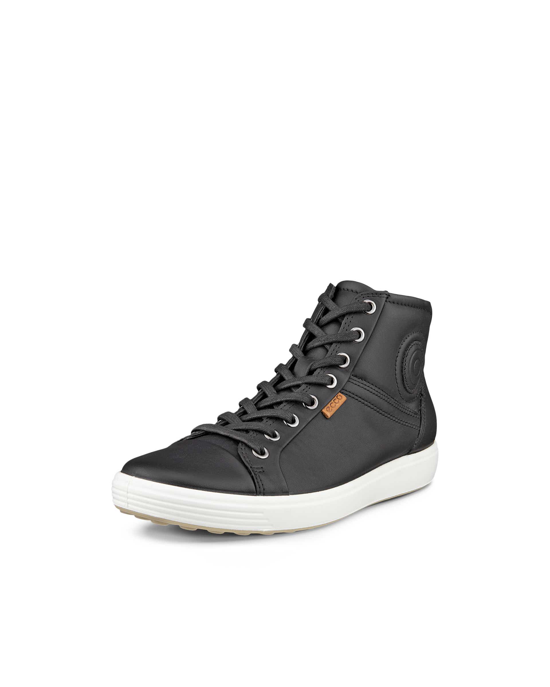 ECCO® Soft 7 baskets montante en cuir pour femme - Noir - Main