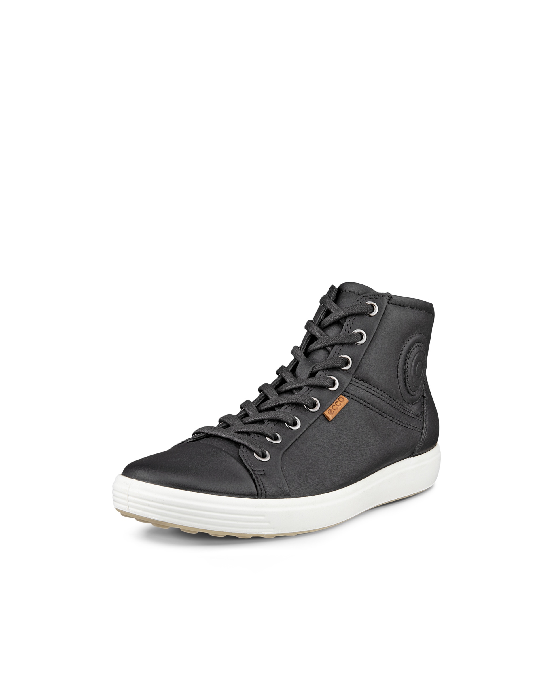 ECCO® Soft 7 baskets montante en cuir pour femme - Noir - Main