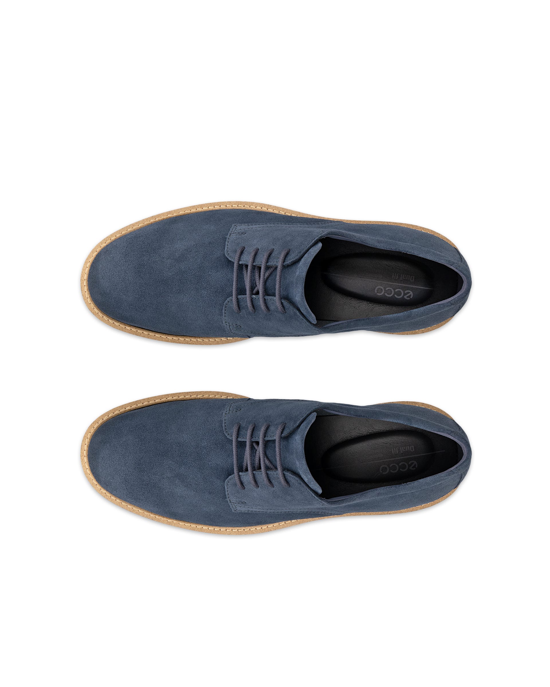 Men's ECCO® Metropole London Suede Derby Shoe - Blue - Top left pair