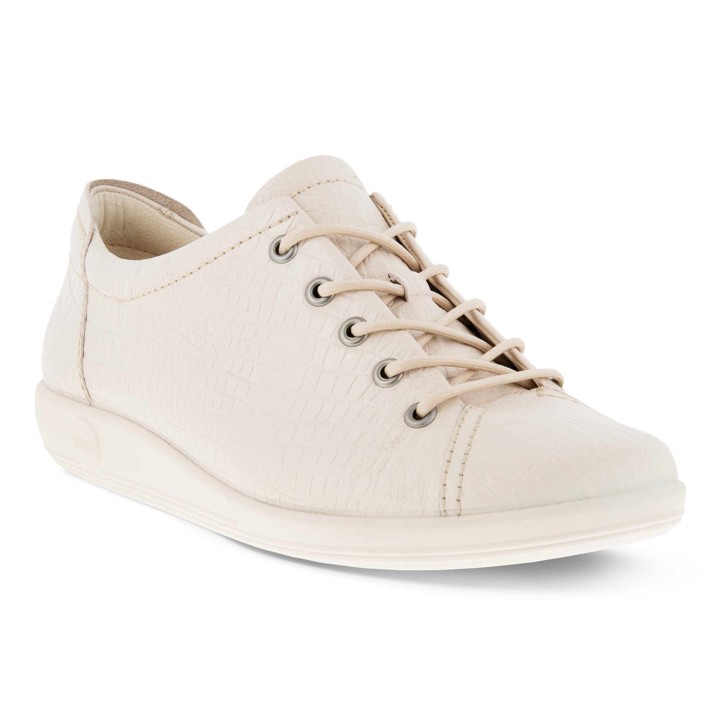 Women's ECCO® Soft 2.0 Leather Walking Shoe - Beige - Main