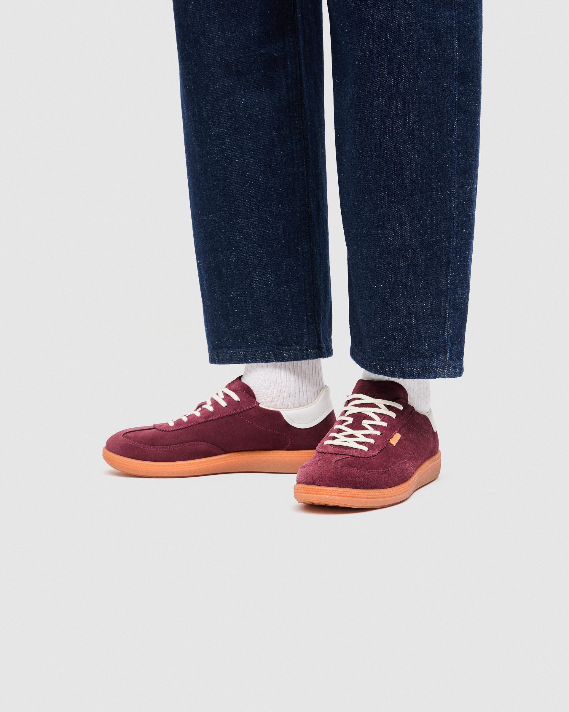 Women's ECCO® Soft 11 Suede Sneaker - Red - Lifestyle image-1