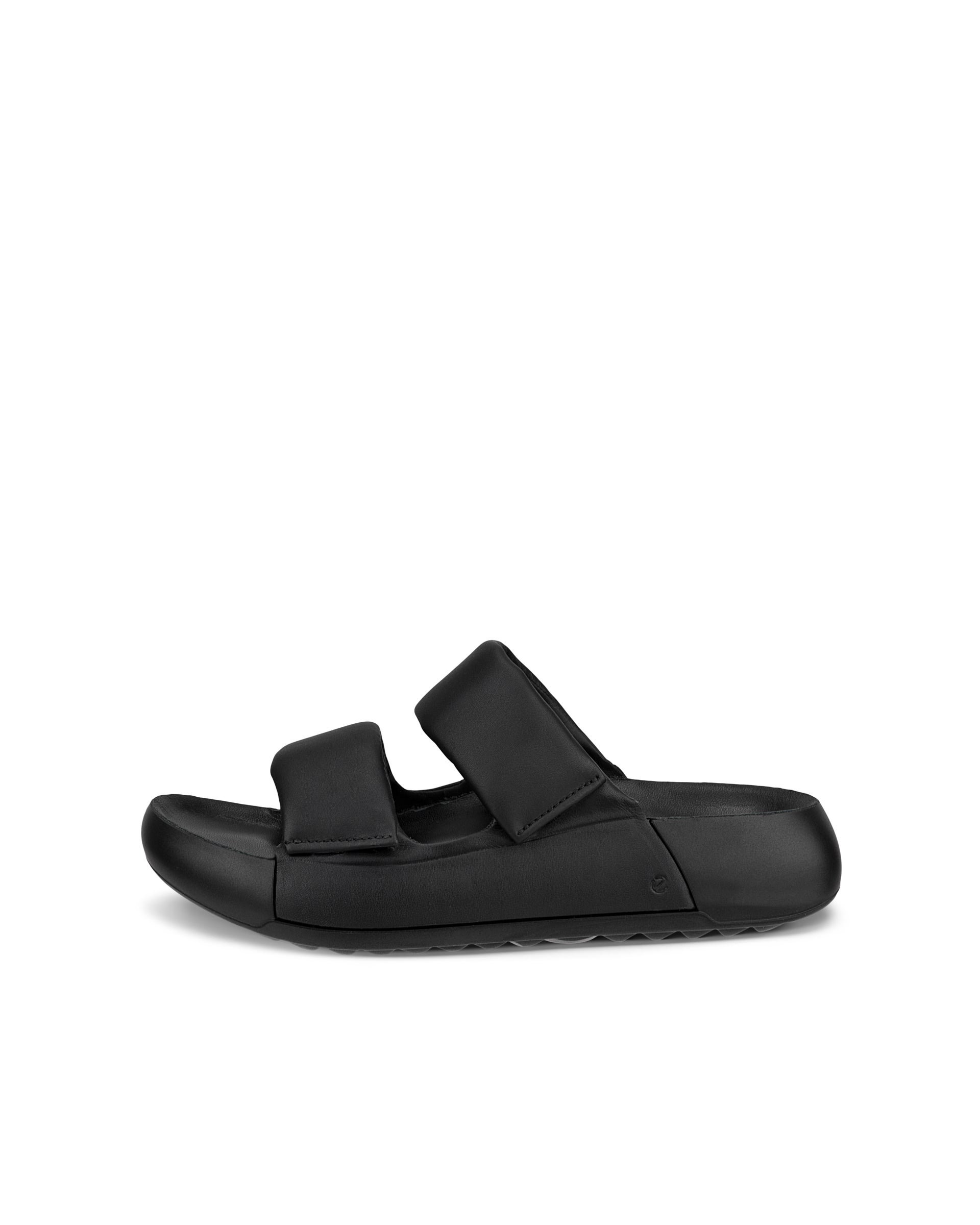 ECCO Cozmo PF ウィメンズ レザー2ストラップサンダル - ブラック - Outside
