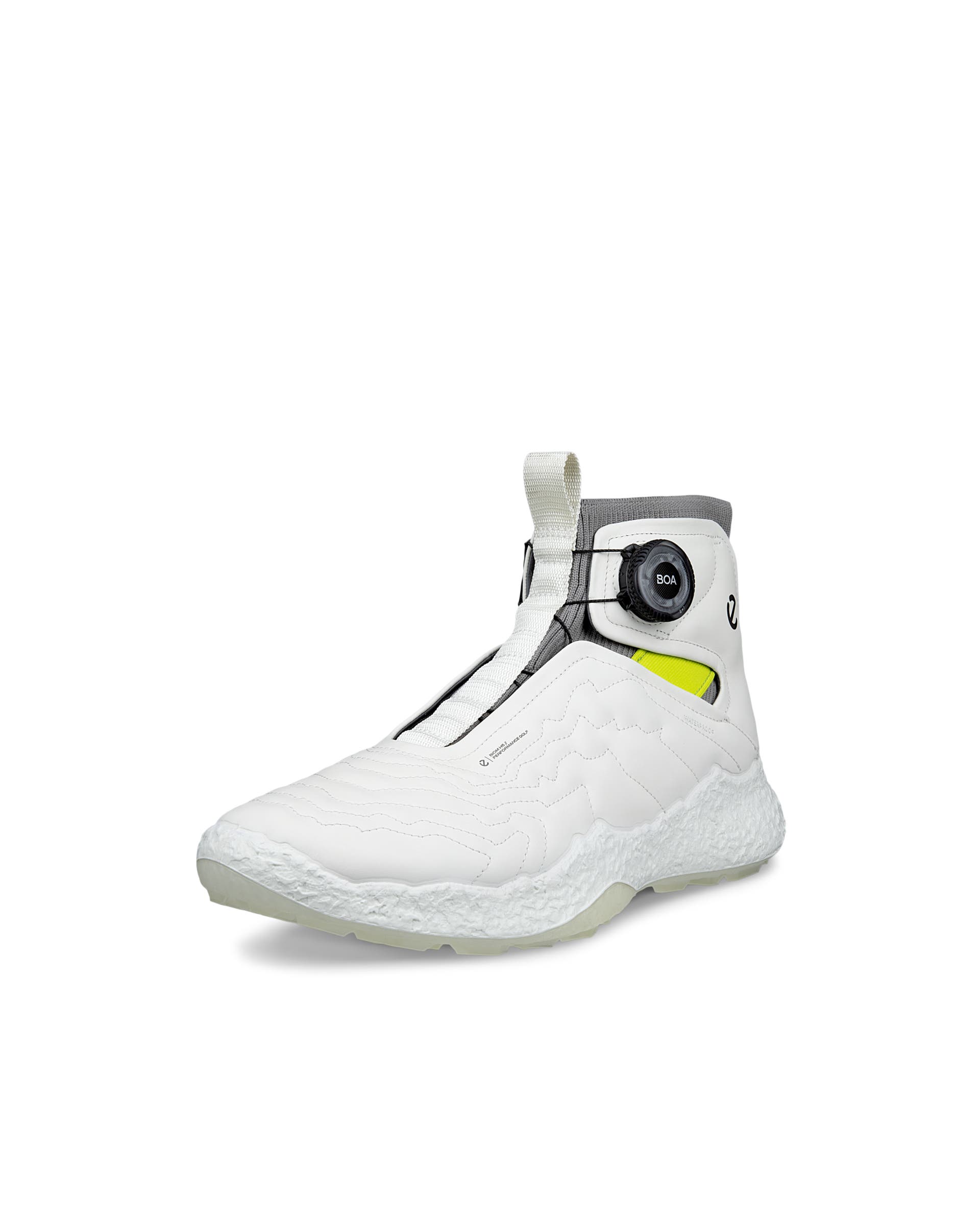Men's ECCO® Golf Biom H5 Boa Leather Waterproof High-Top Golf Shoe - White - Main