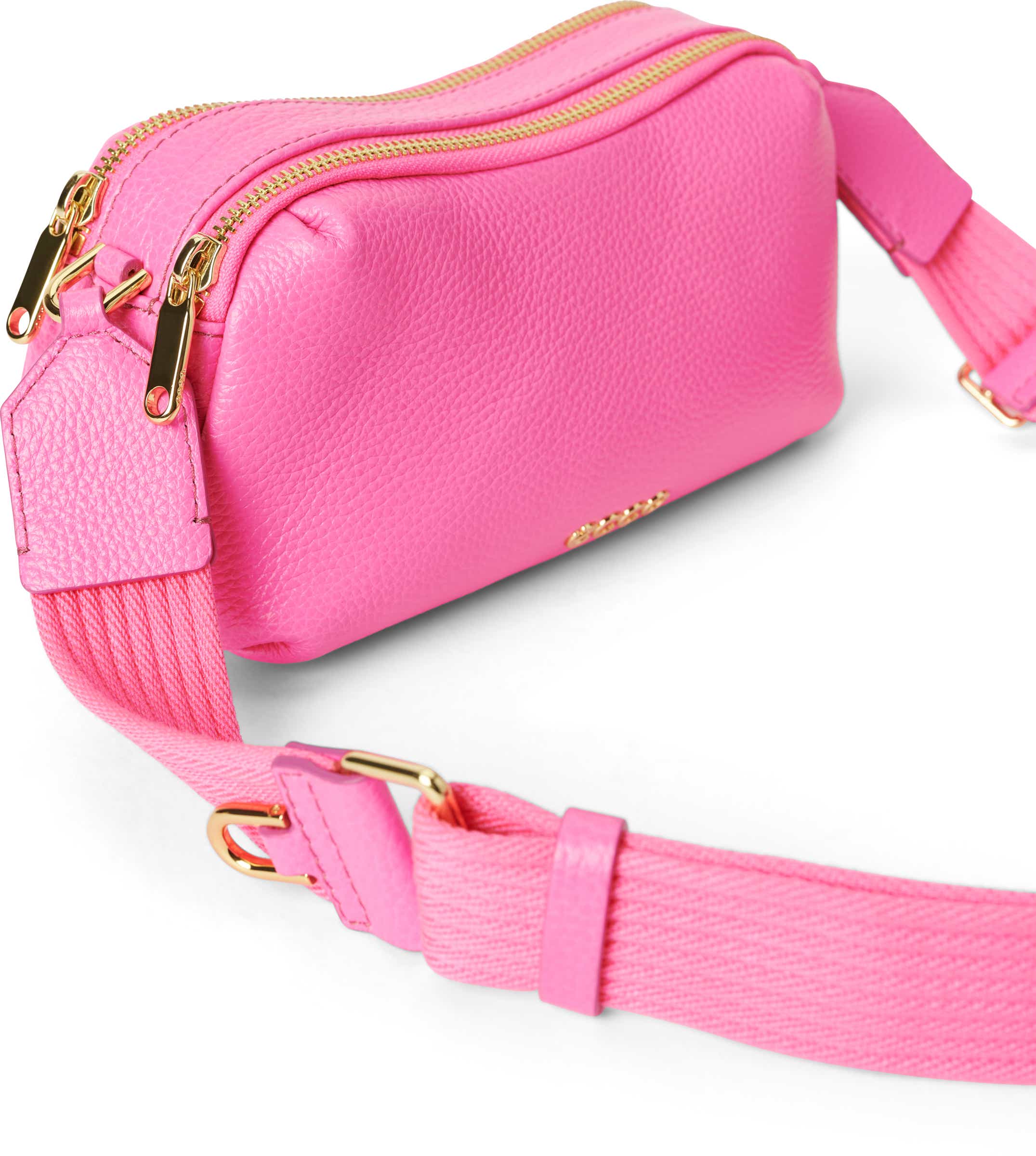 ECCO® Camera Leather Curve Crossbody Bag - Pink - Detail-2