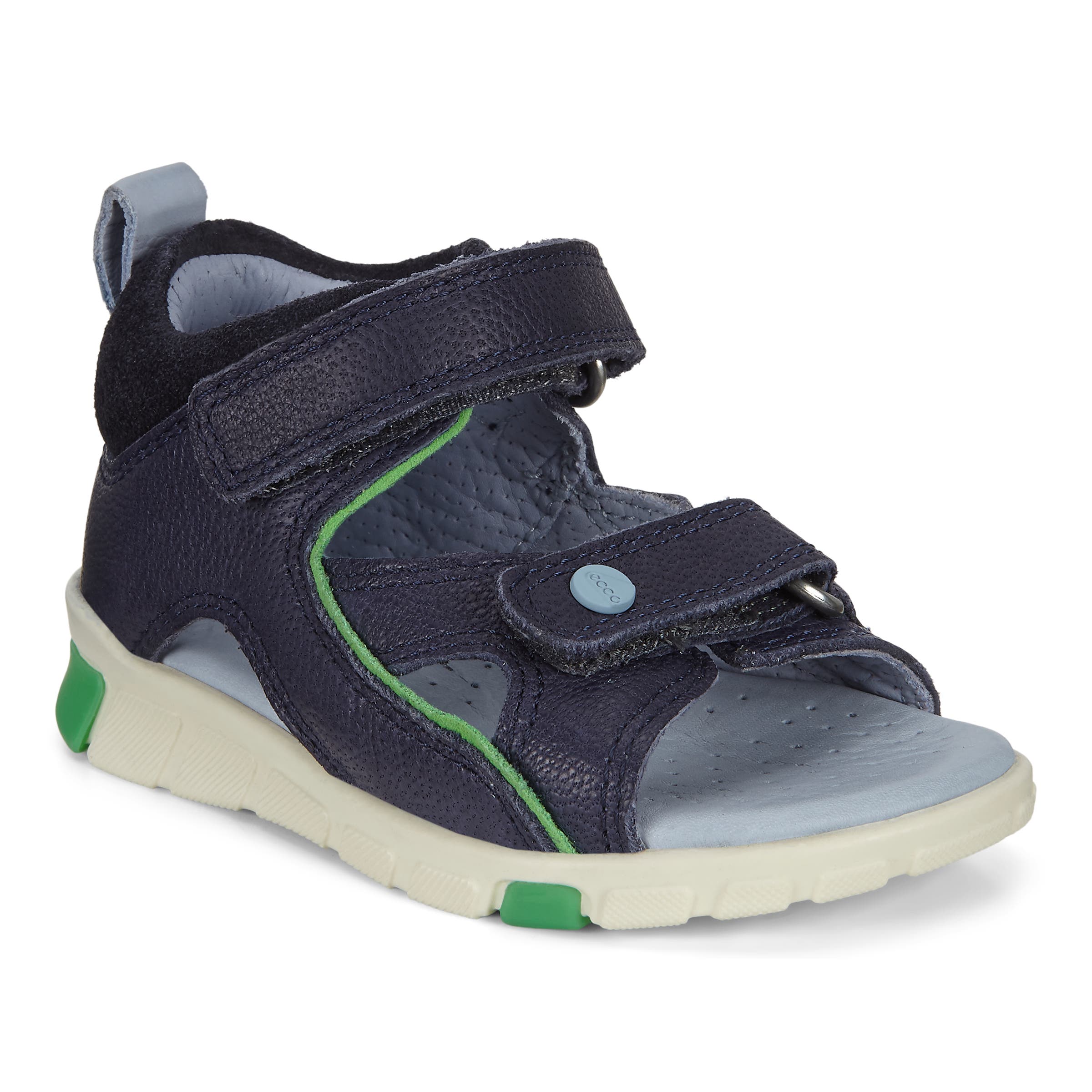 Kids' ECCO® Mini Stride Leather Fisherman Sandal - Blue - Main