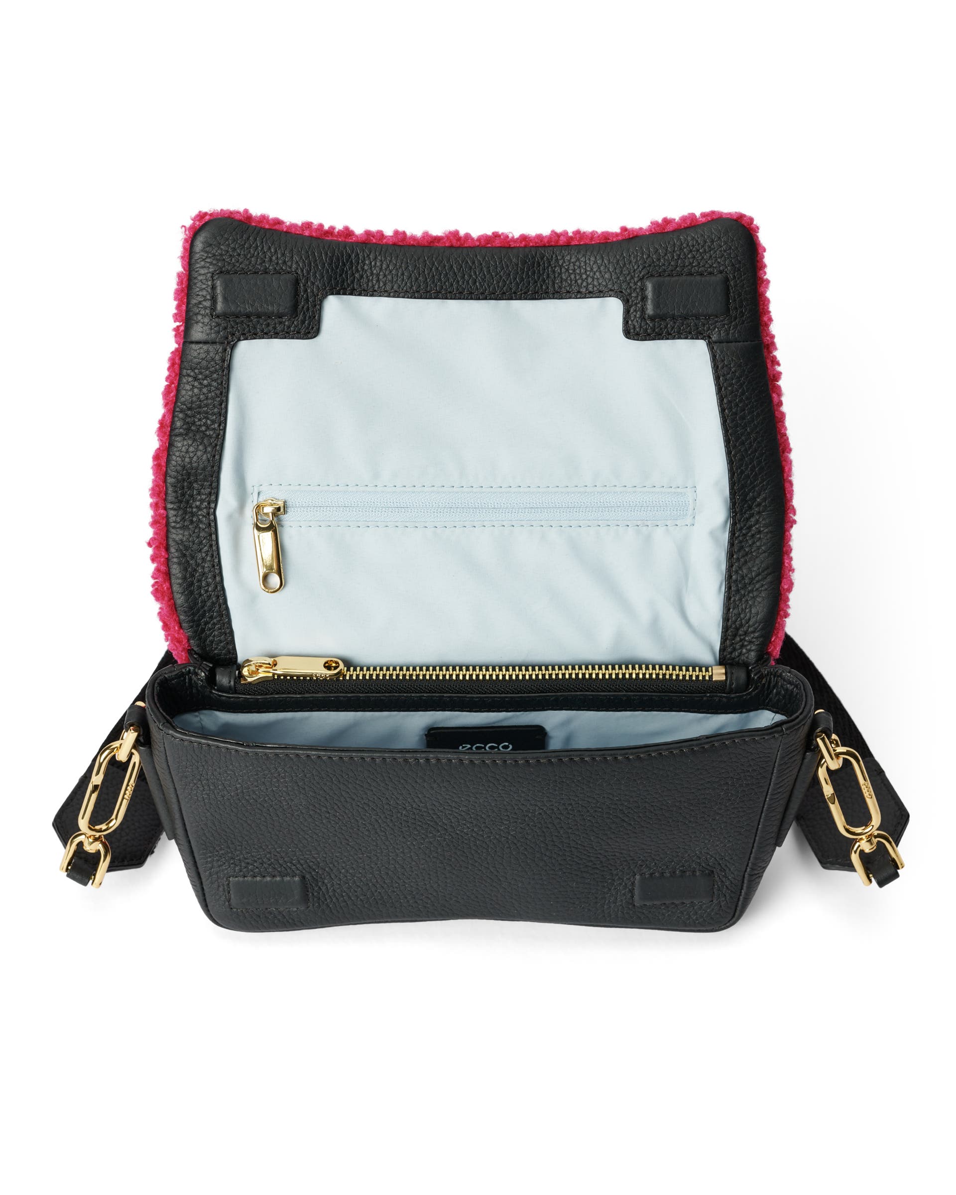 ECCO® Pinch Leather Crossbody Bag - Pink - Inside