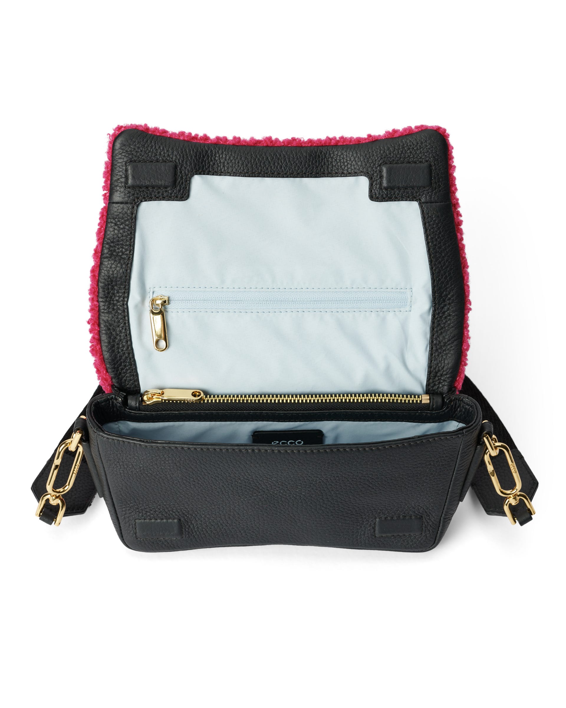 ECCO® Pinch Leather Crossbody Bag - Pink - Inside