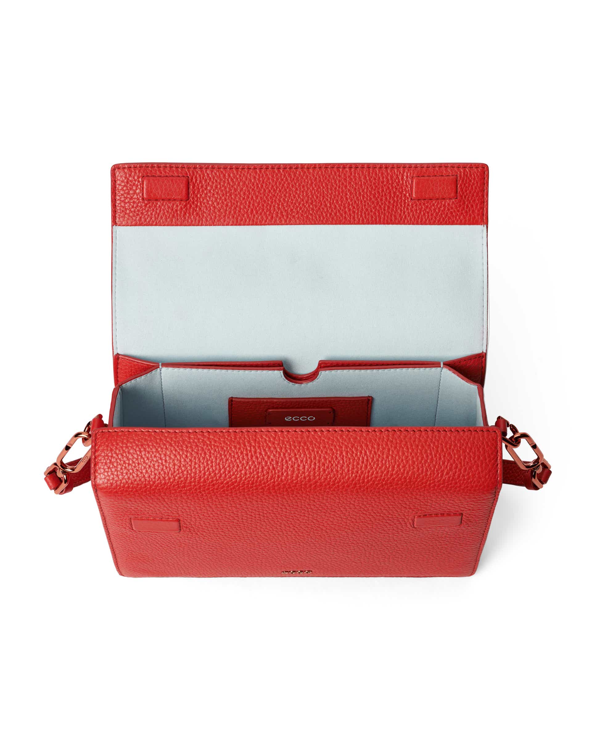 ECCO® Pinch Leather Crossbody Bag - Red - Inside