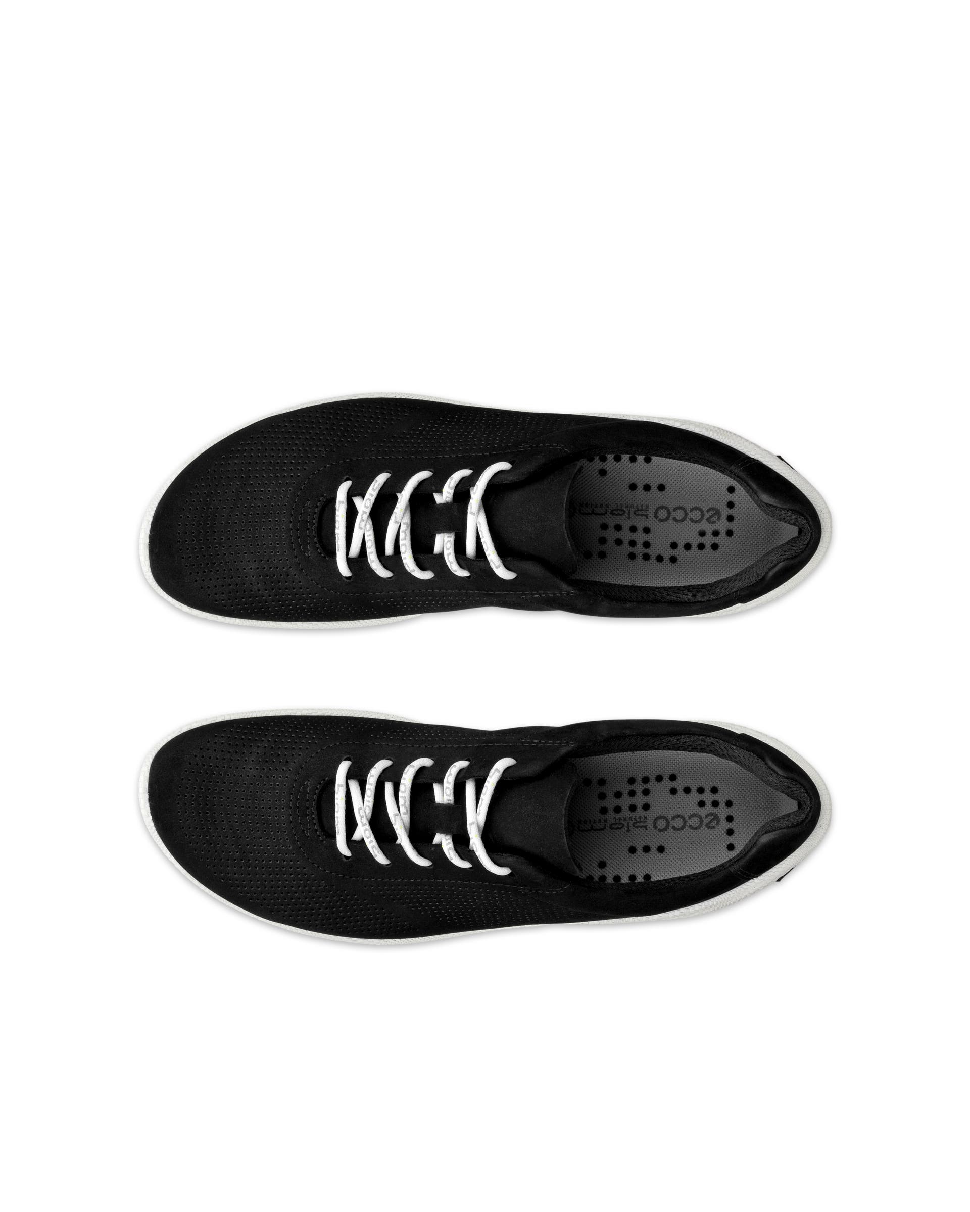 Women's ECCO® Nubuck Shoe - Black - Top left pair