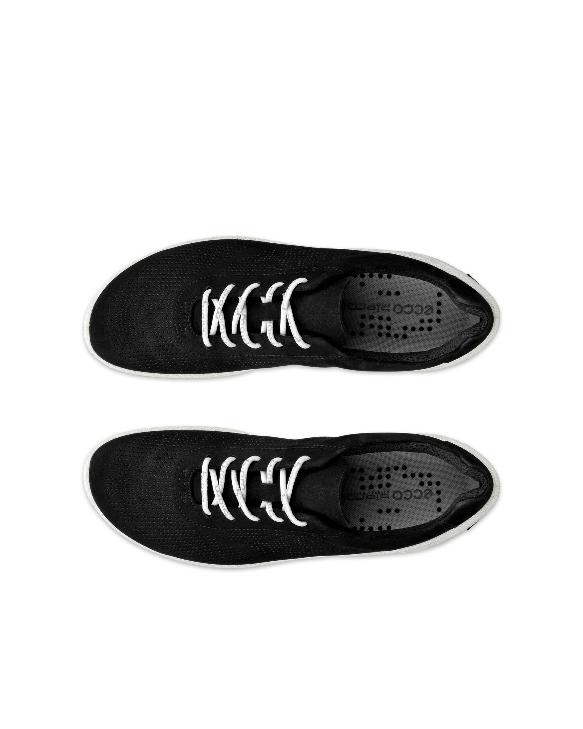 Women's ECCO® Nubuck Shoe - Black - Top left pair