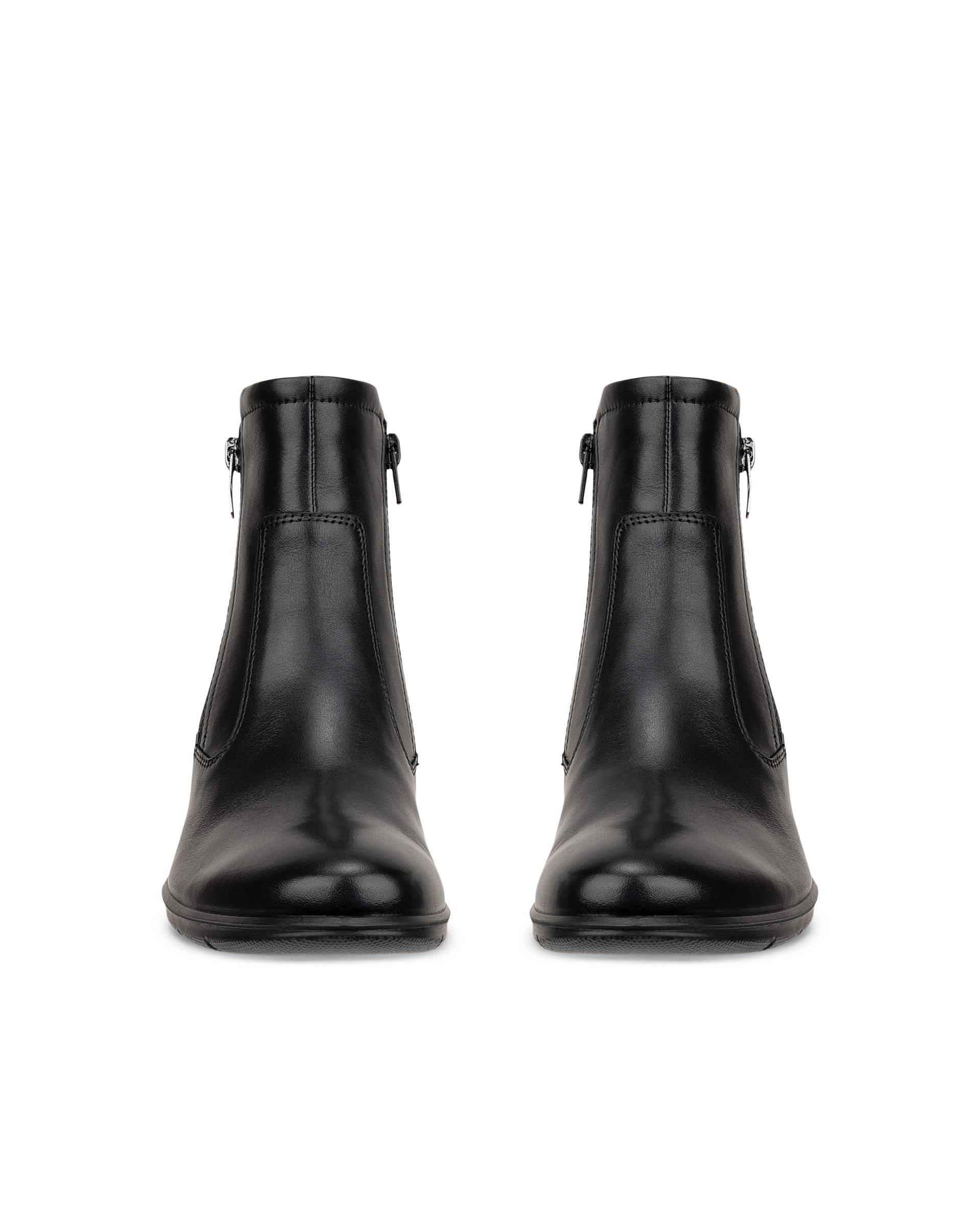 Women's ECCO® Felicia Leather Ankle Wedge Boot - Black - Outside