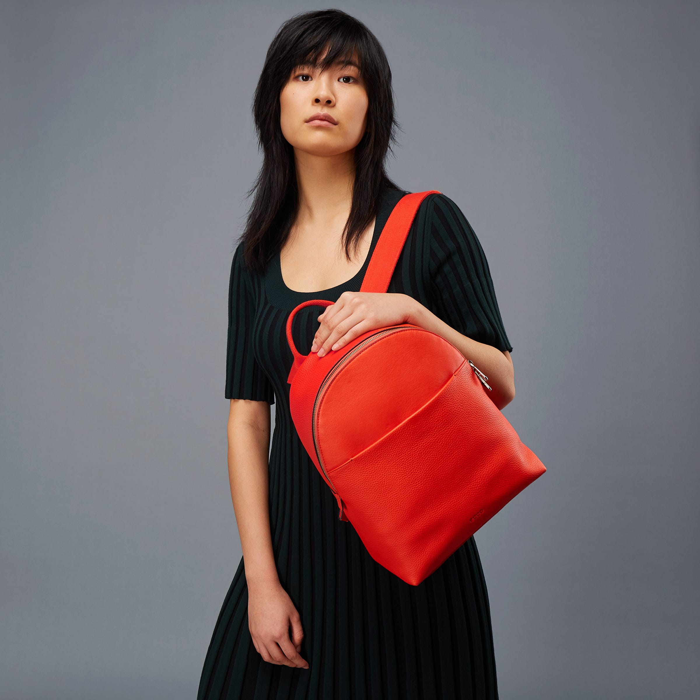 ECCO® Textureblock Leather Backpack - Red - Modelshot-1