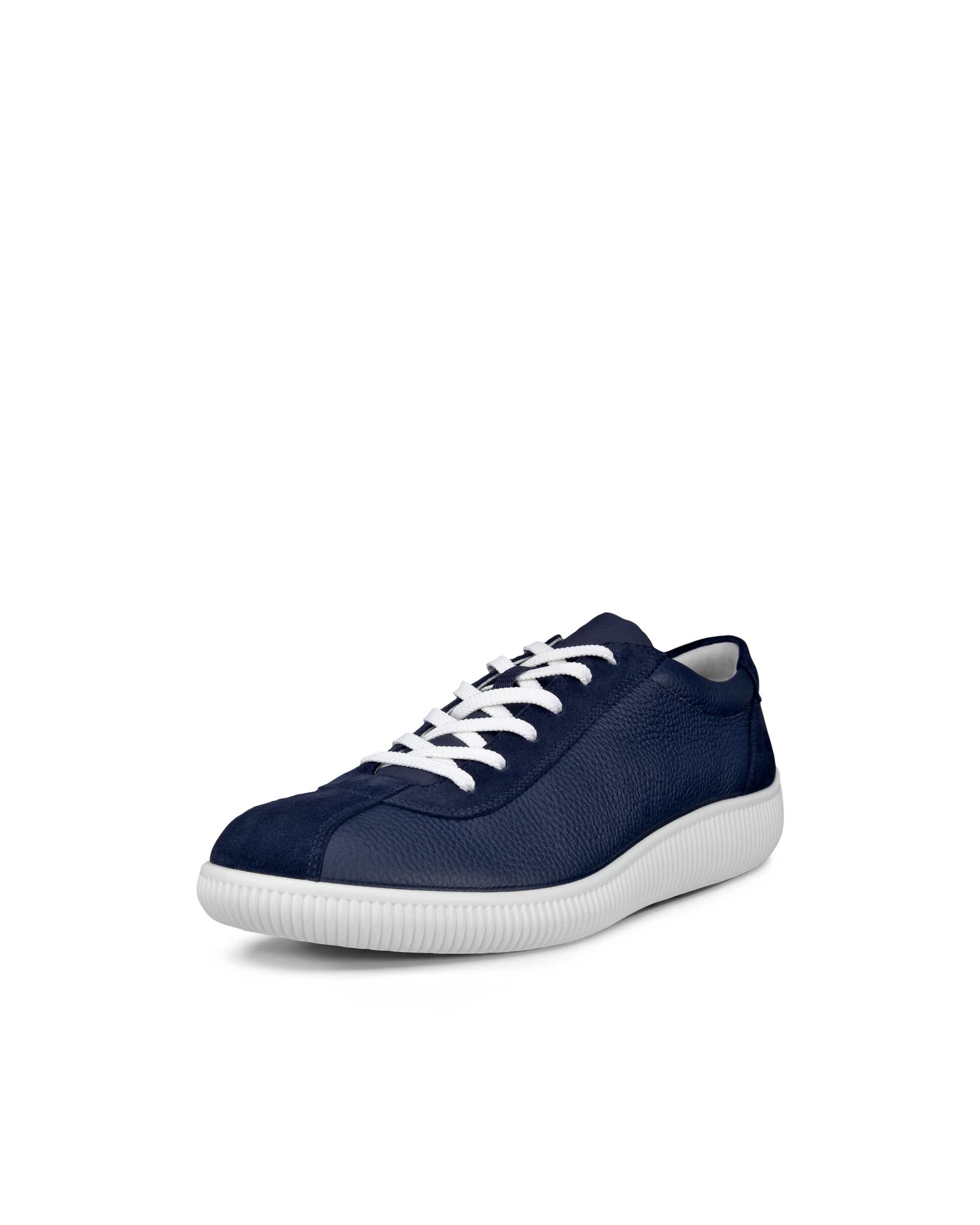 ECCO® Soft Zero Heren leren sneaker - Blauw - Main