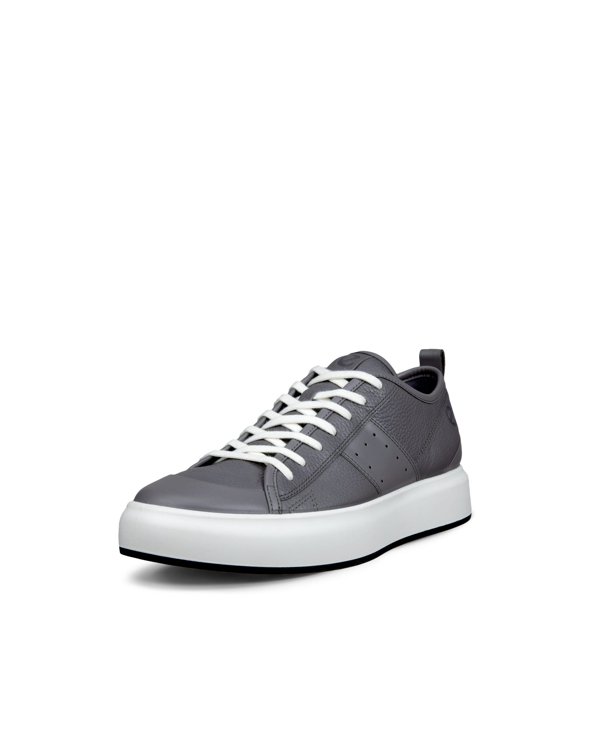 Men's ECCO® Street Ace Leather Sneaker - Grey - Main