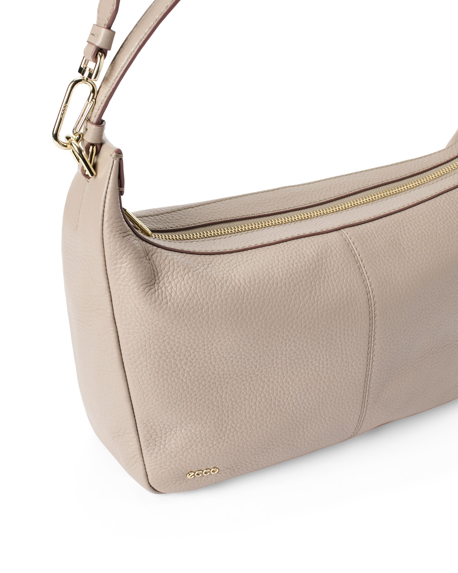 ECCO® Small Hobo Leather Shoulder & Crossbody Bag - Beige - Detail-2