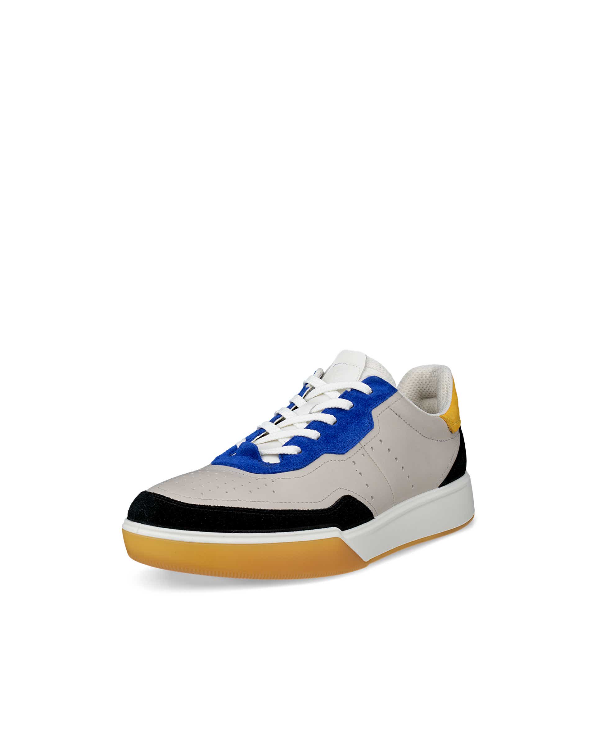 Men's ECCO® Street Court Leather Trainer - Multicolour - Main