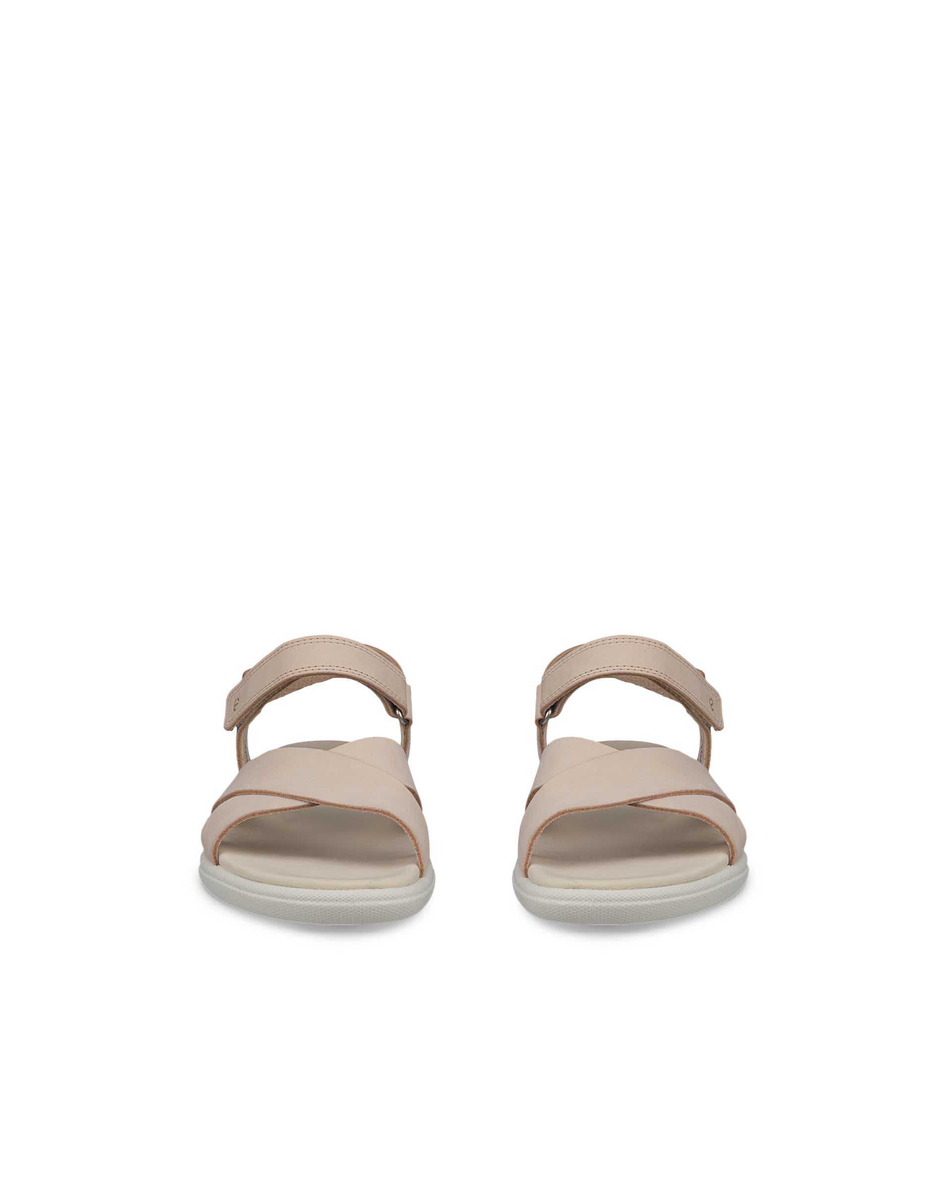 Women's ECCO® Damara Leather Sandal - Beige - Front pair