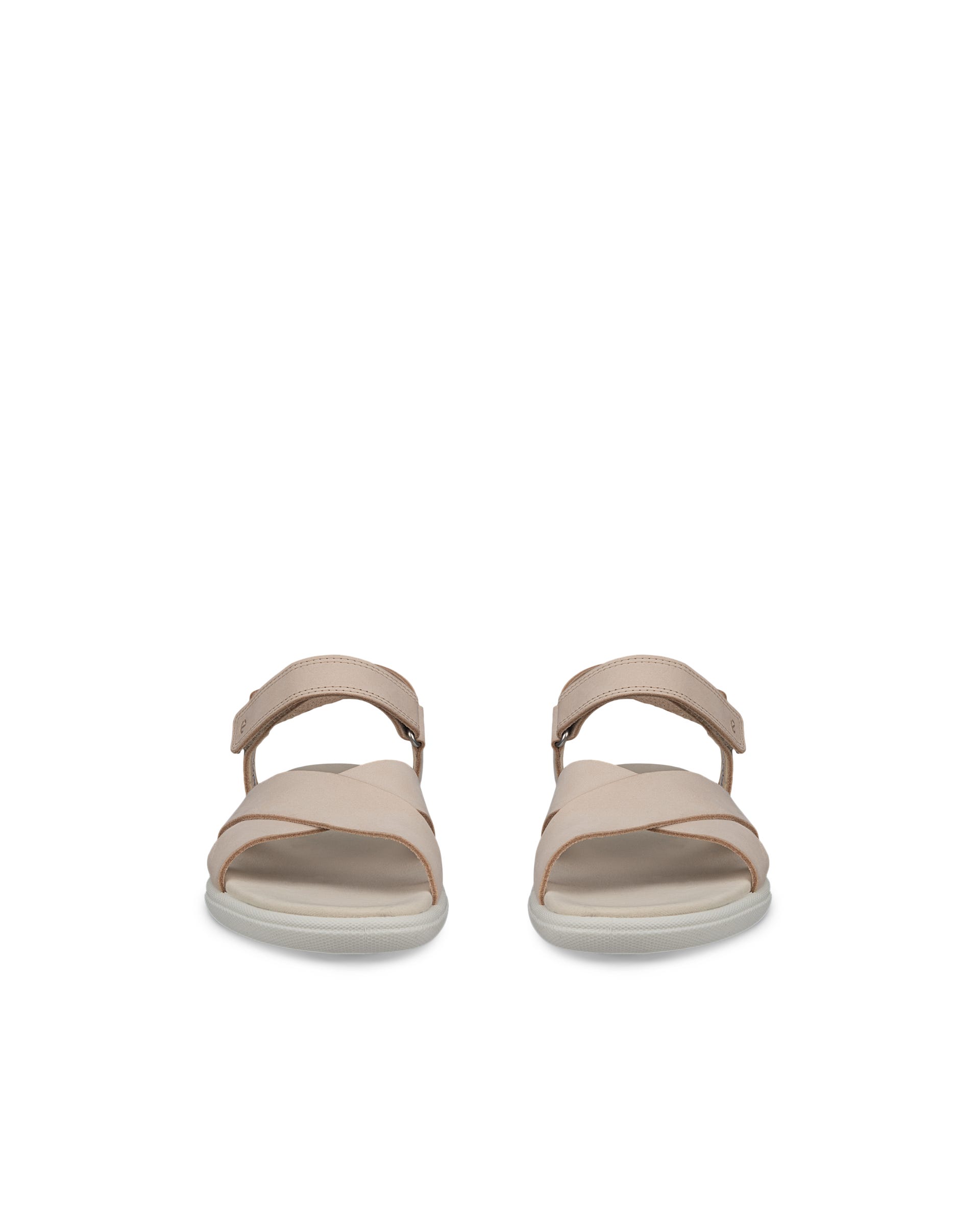Women's ECCO® Damara Leather Sandal - Beige - Front pair