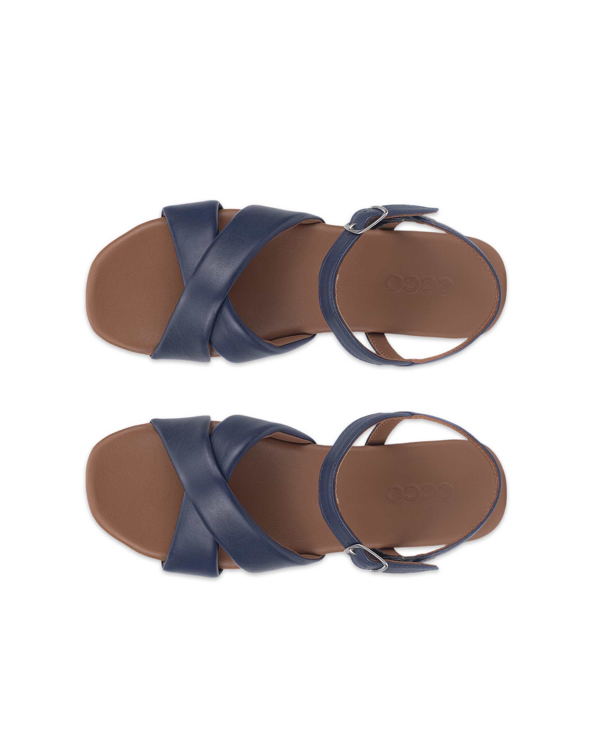 ECCO® MARYLOU női lapos talpú bőrszandál - Kék - Top left pair