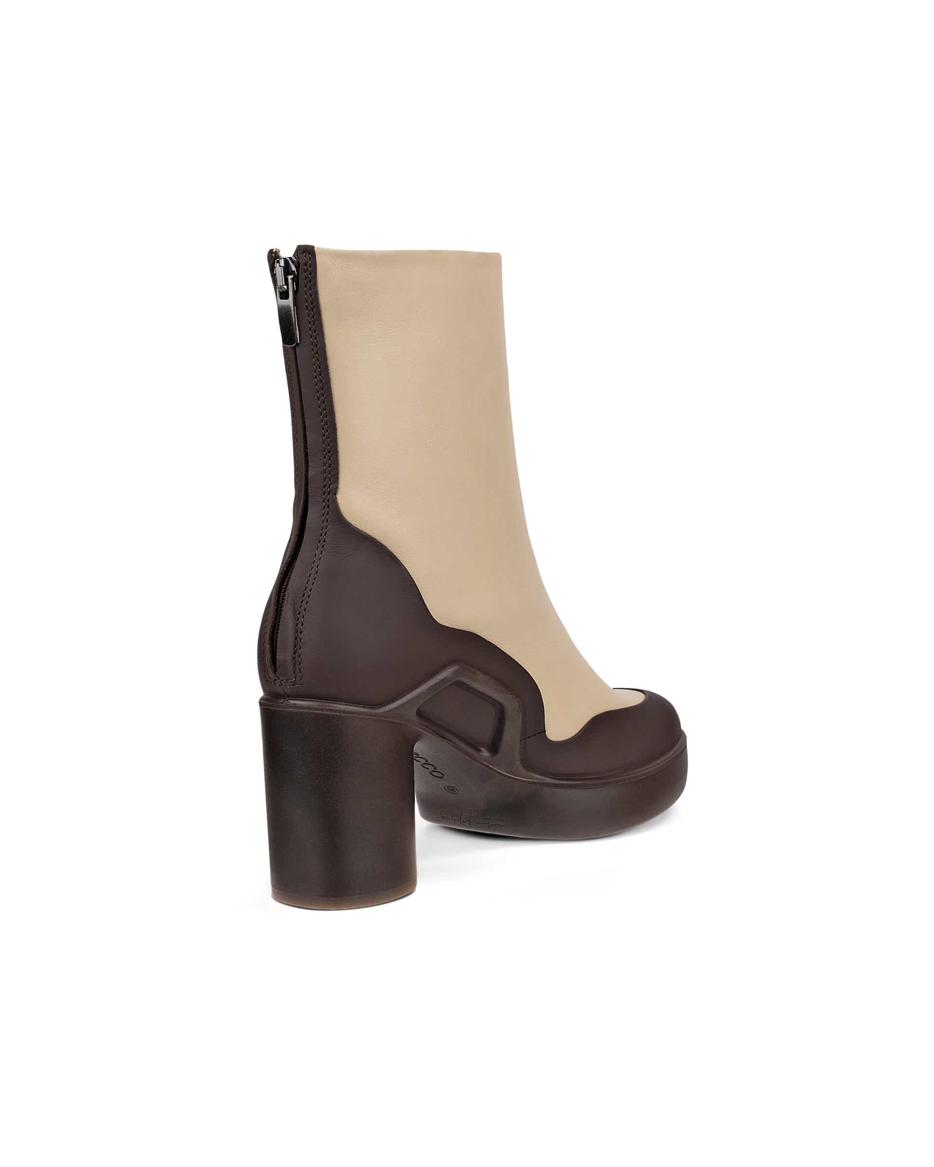 ECCO Shape Sculpted Motion 55 ウィメンズ レザーアンクルブーツ - ベージュ - Back