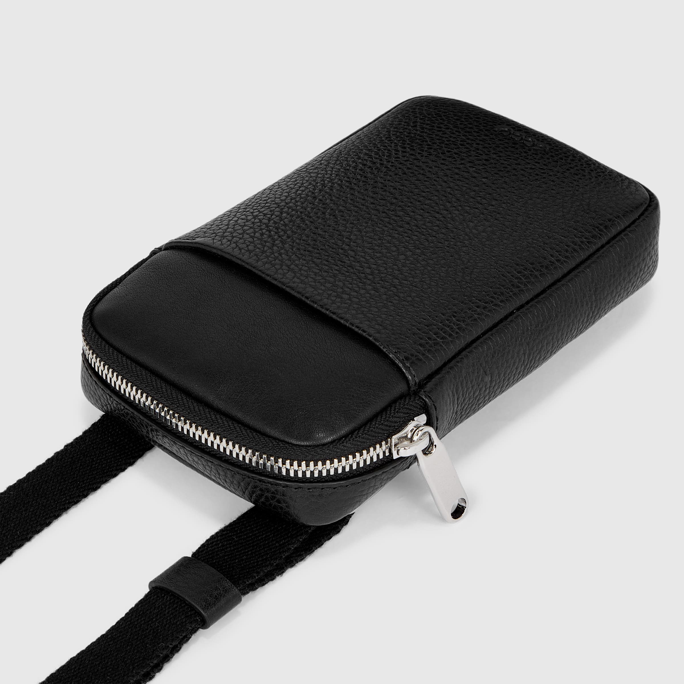 ECCO® Textureblock Leather Phone Bag - Black - Detail-1