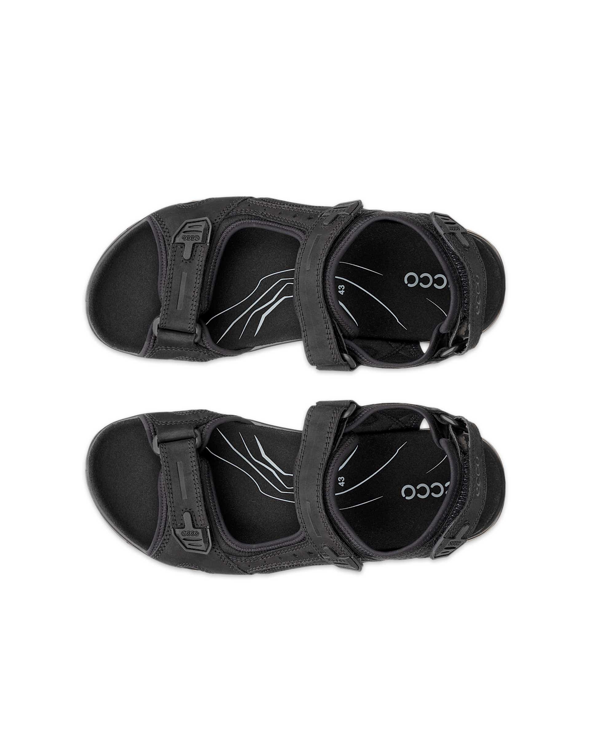 Męskie nubukowe sandały outdoor ECCO® OFFROAD - Czarny - Top left pair