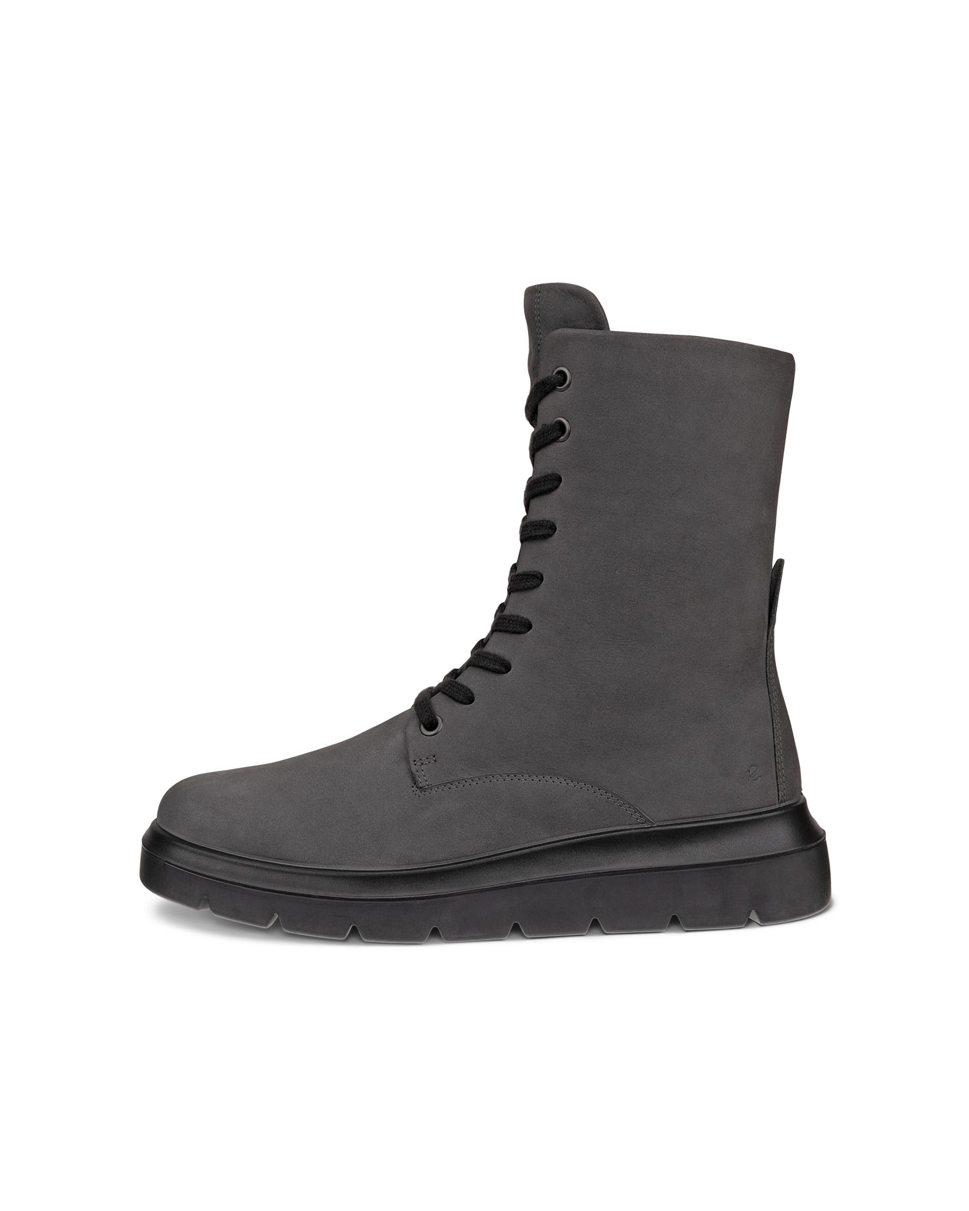 ECCO Nouvelle ウィメンズ レザーレースアップブーツ - グレー - Outside