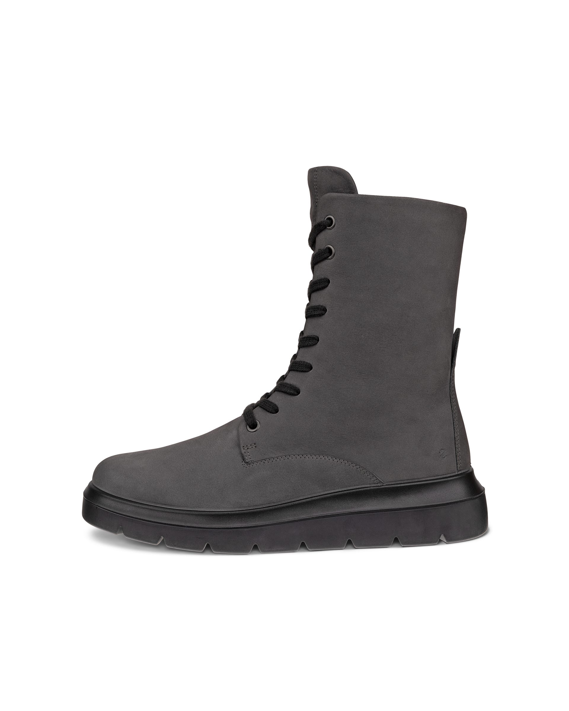 ECCO Nouvelle ウィメンズ レザーレースアップブーツ - グレー - Outside