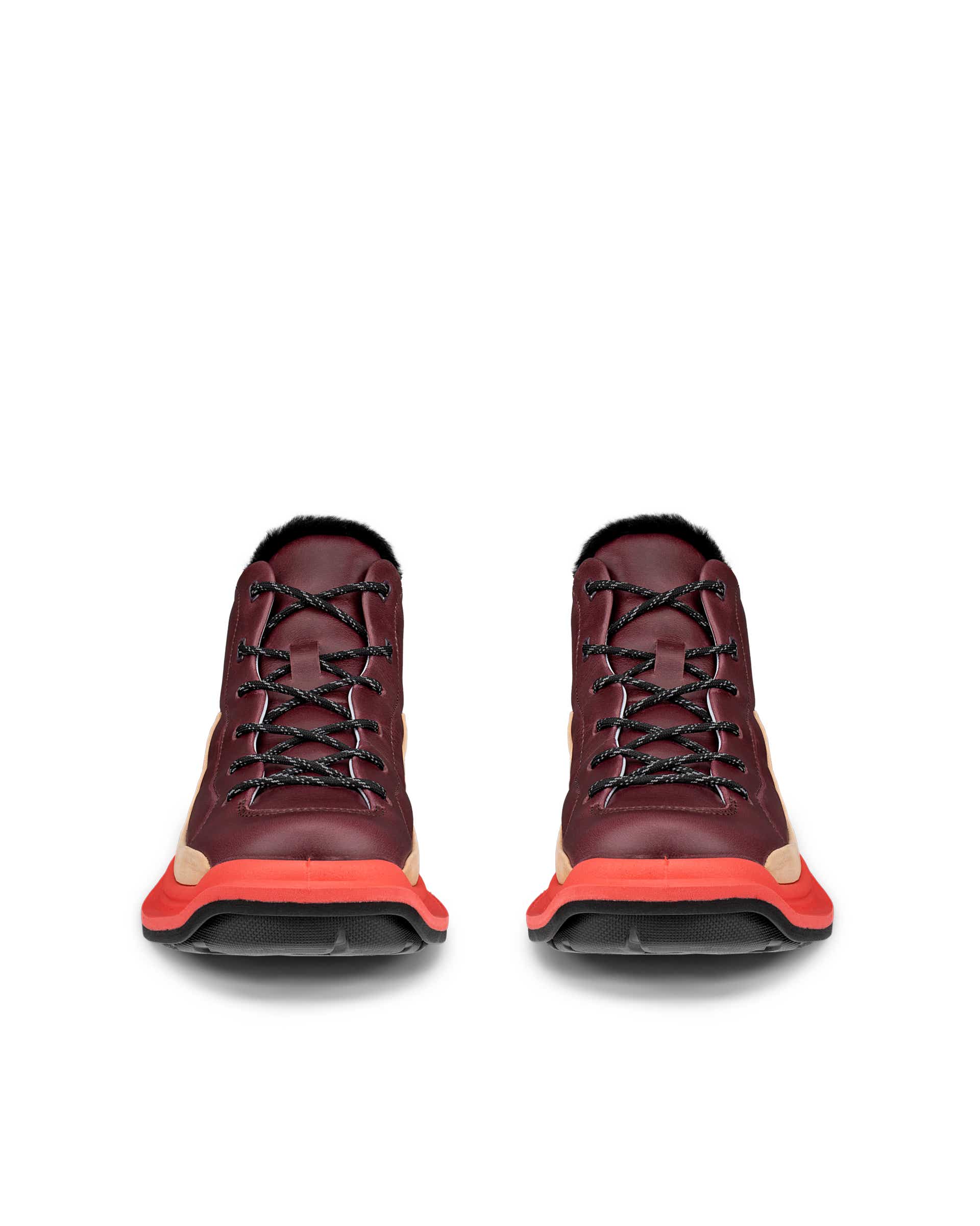 ECCO OFFROAD WOMEN ウィメンズ レザーレースアップシューズ - レッド - Front pair