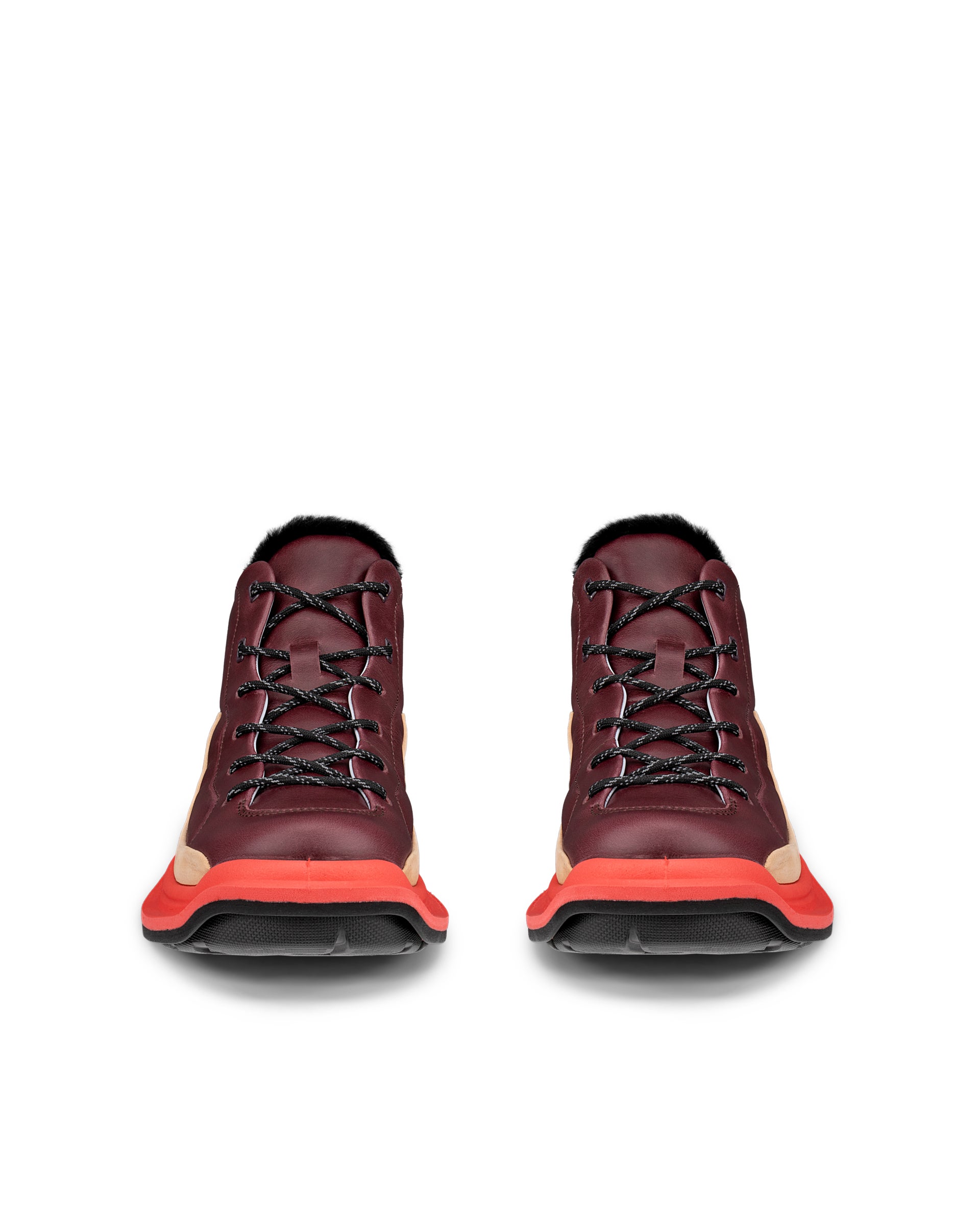 ECCO OFFROAD WOMEN ウィメンズ レザーレースアップシューズ - レッド - Front pair