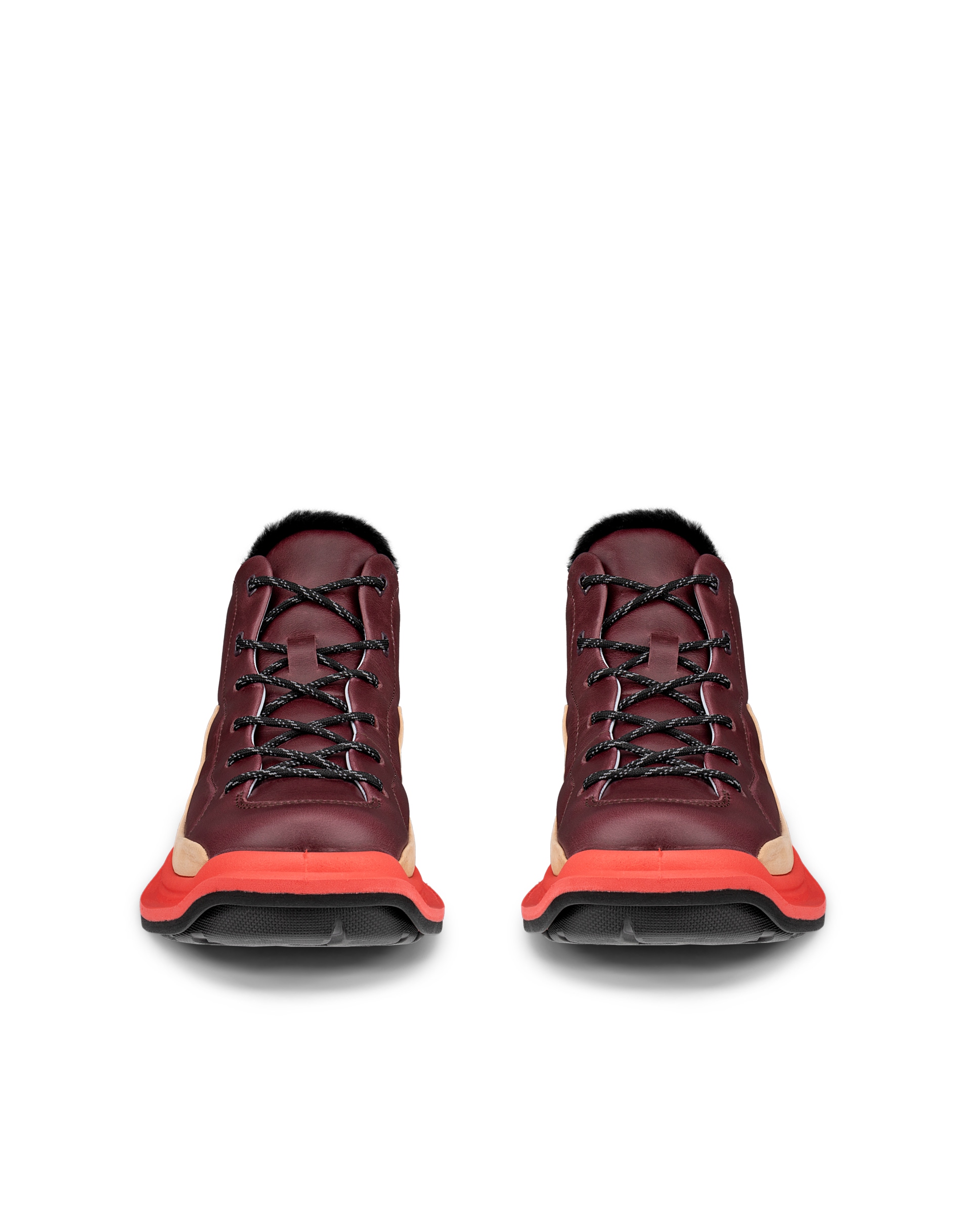 ECCO OFFROAD WOMEN ウィメンズ レザーレースアップシューズ - レッド - Front pair