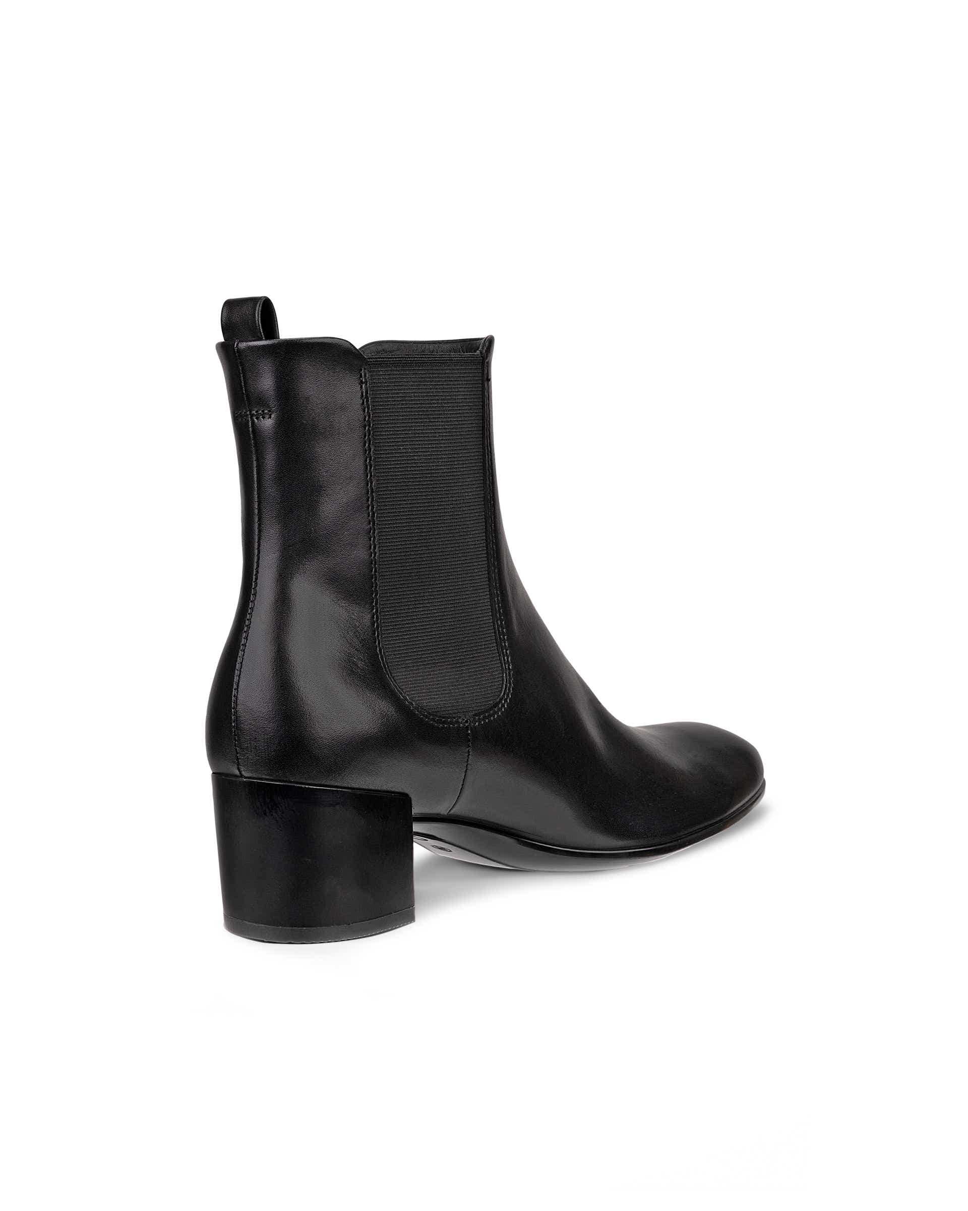 Women's ECCO® Dress Classic 35 Leather Chelsea Heeled Boot - Black - Back
