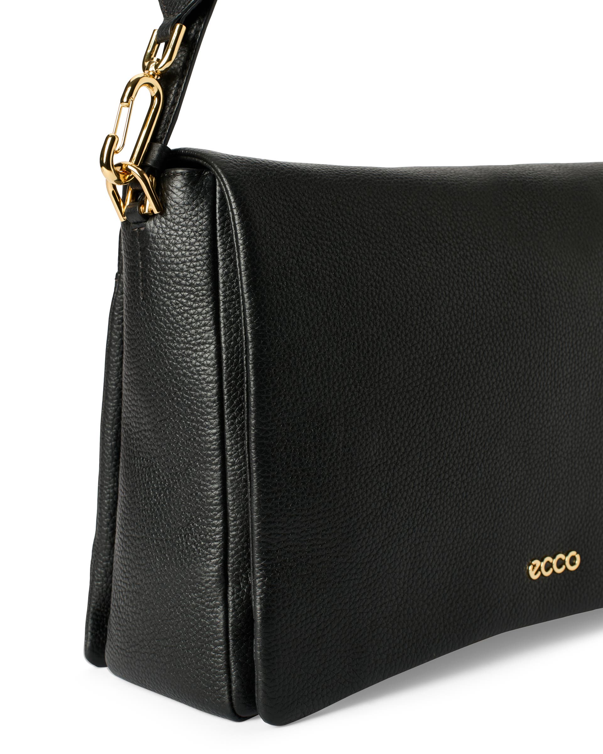 ECCO® Extra-Large Pinch Leather Shoulder Bag - Black - Detail-1