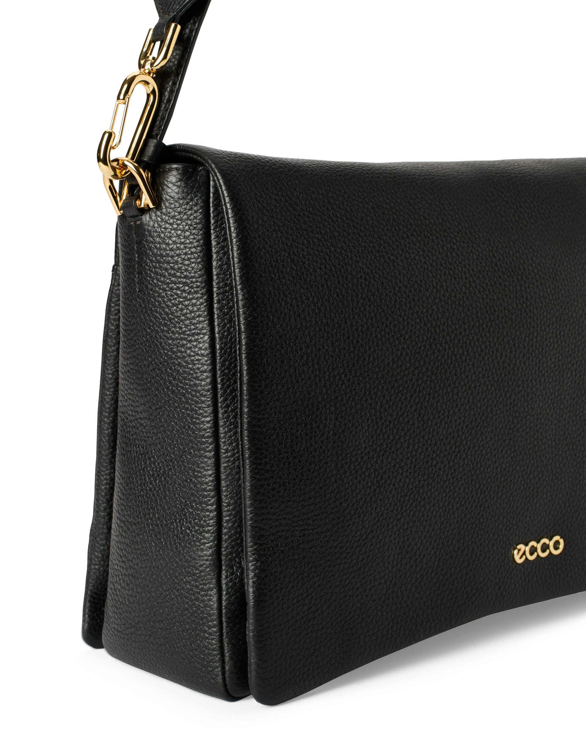 ECCO® Extra-Large Pinch Leather Shoulder Bag - Black - Detail-1