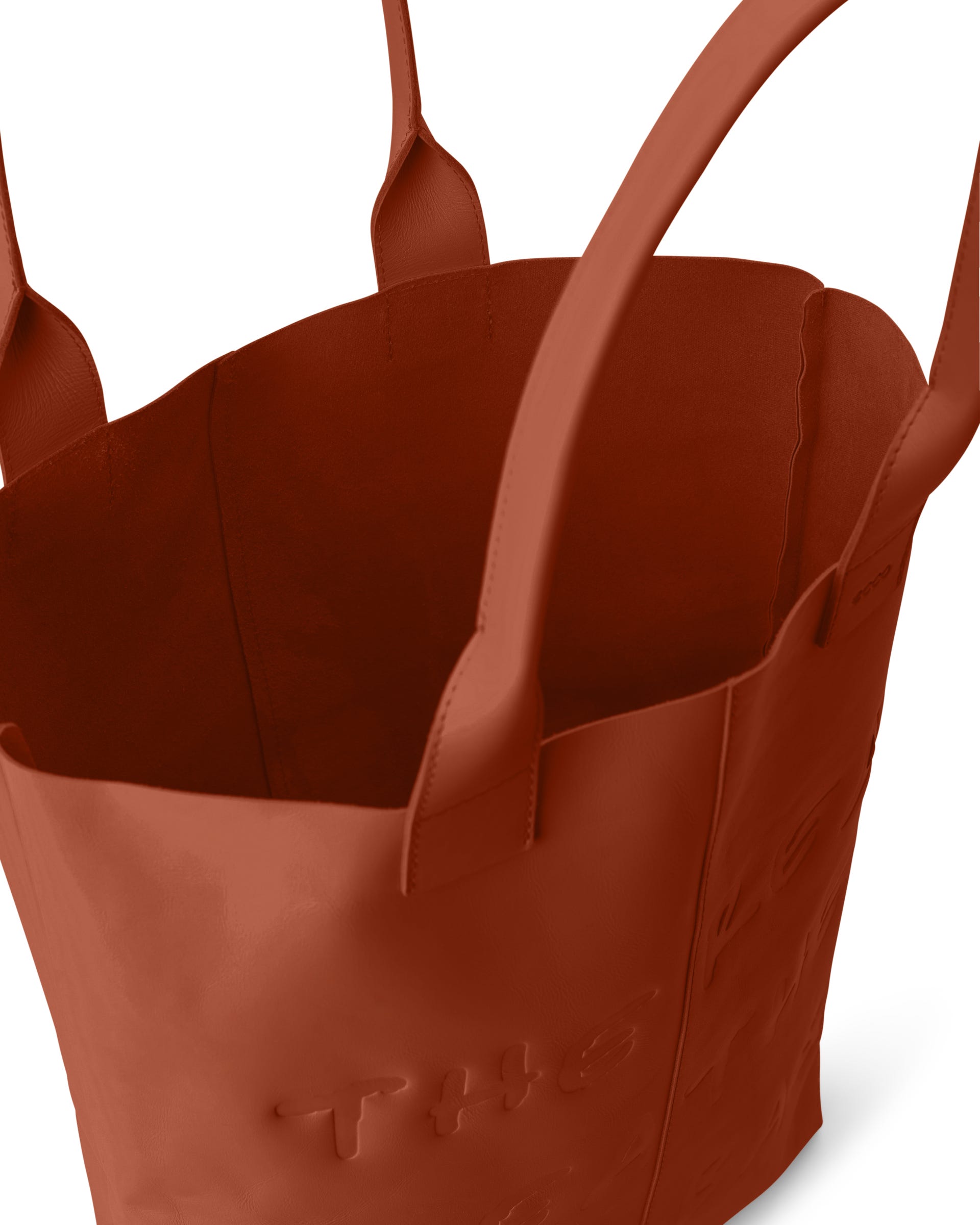 Tote Real Leather - 브라운 - Inside