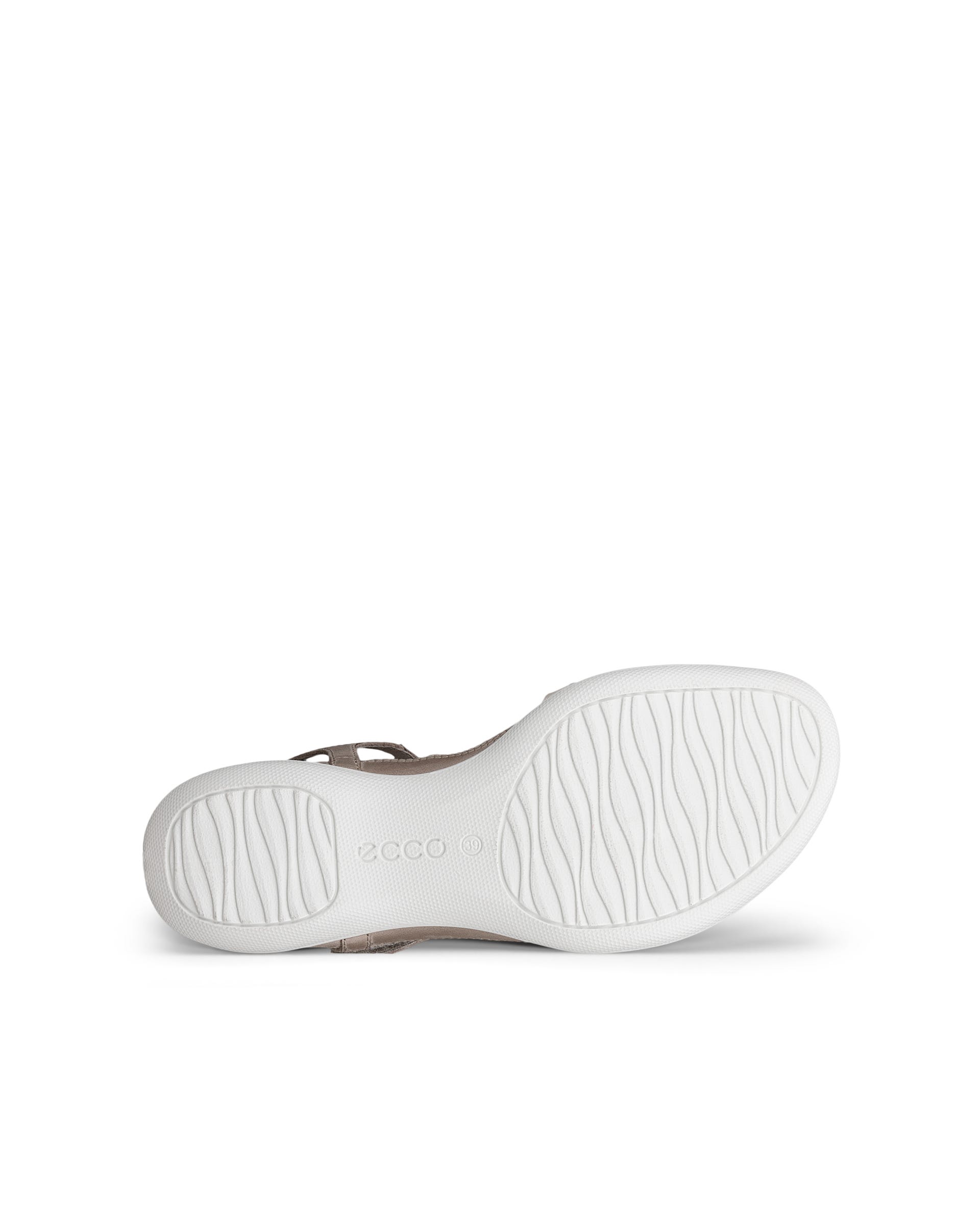 Women's ECCO® Flash Leather Flat Sandal - Gray - Sole