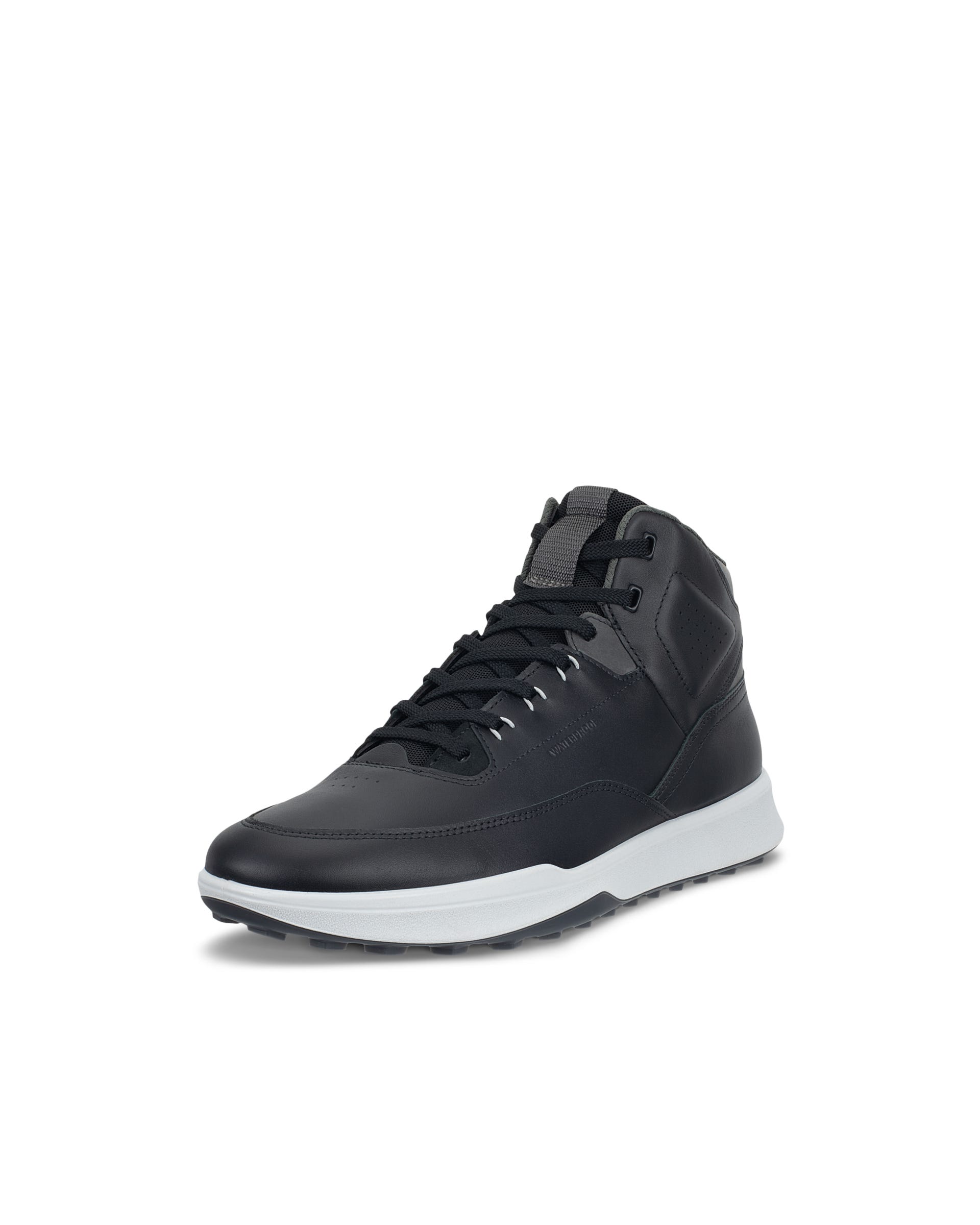 Men's ECCO® GOLF STREET VIBE Leather Waterproof Golf Shoe - Black - Outside