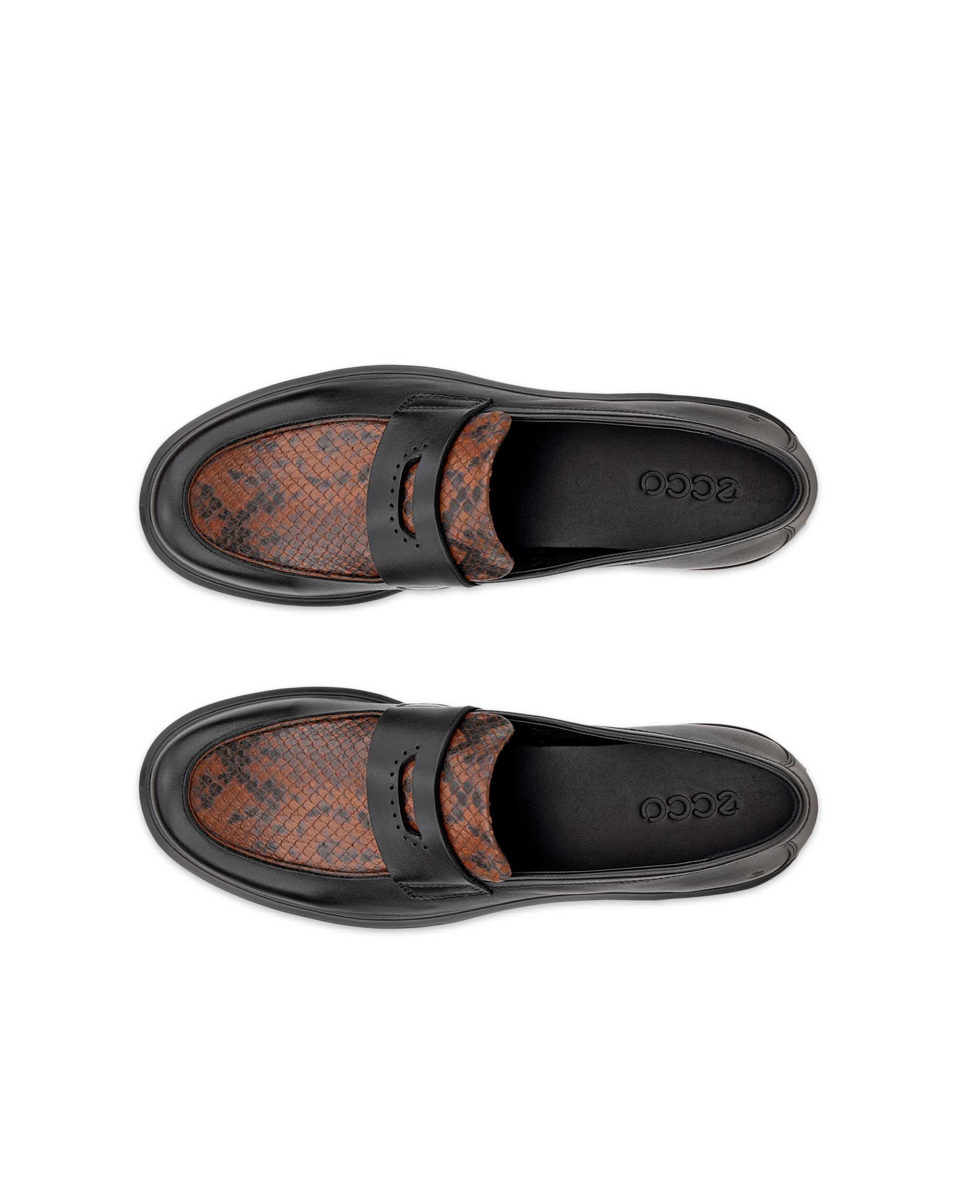 ECCO® METROPOLE VIENNA ženske kožne mokasinke - Crna - Top left pair