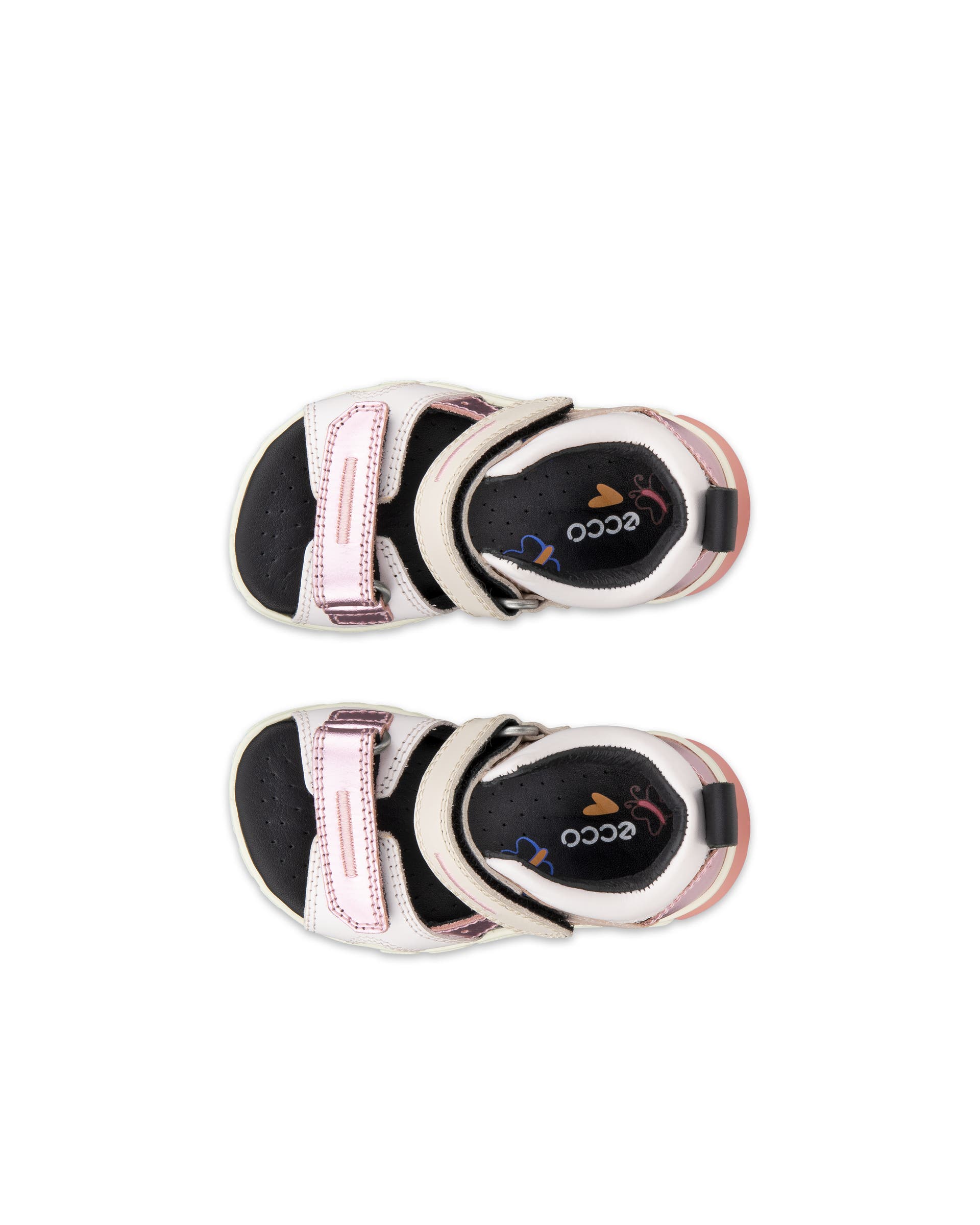 Dětské kožené sandály ECCO® Mini Stride - Růžová - Top left pair