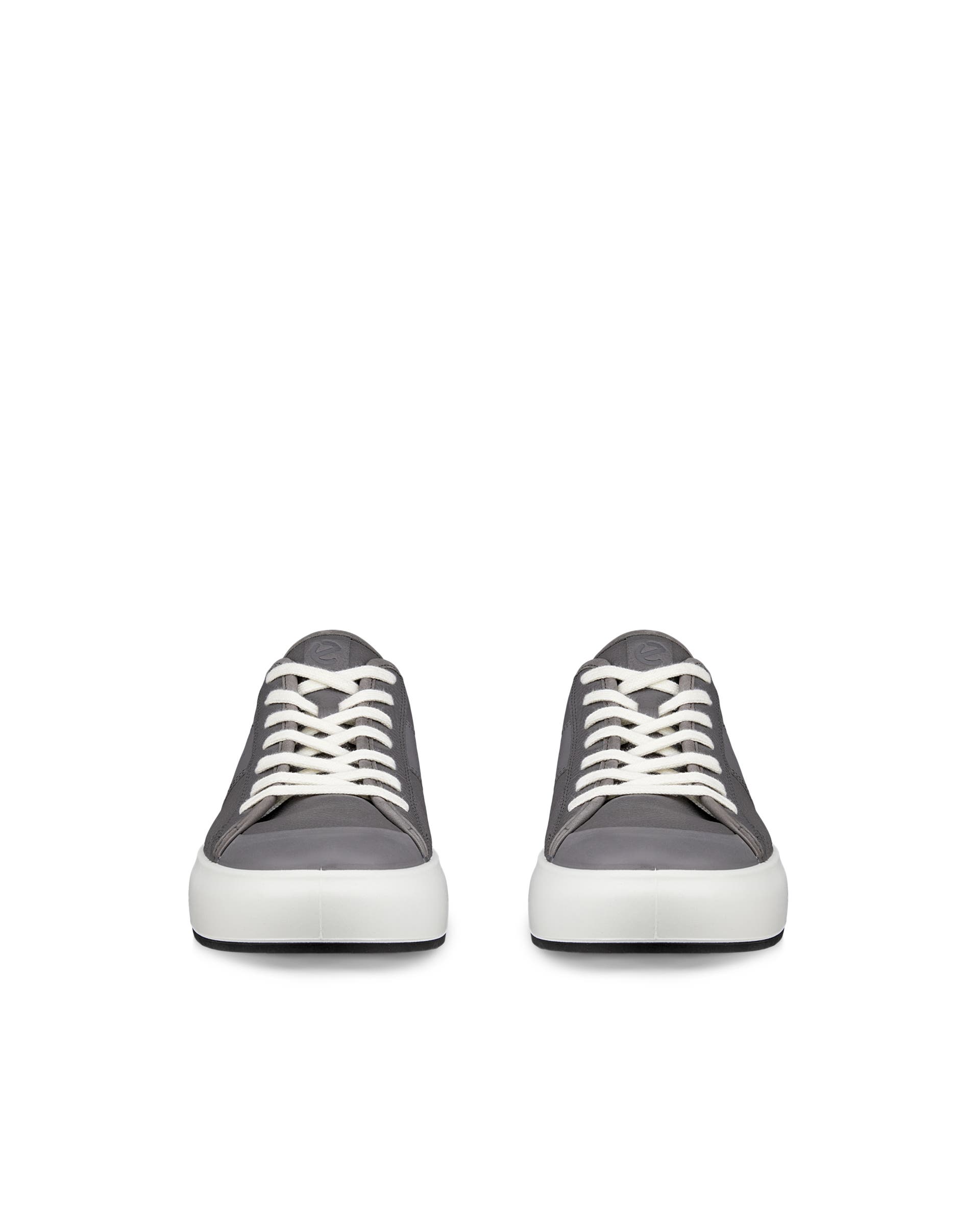 Men's ECCO® Street Ace Leather Sneaker - Grey - Front pair