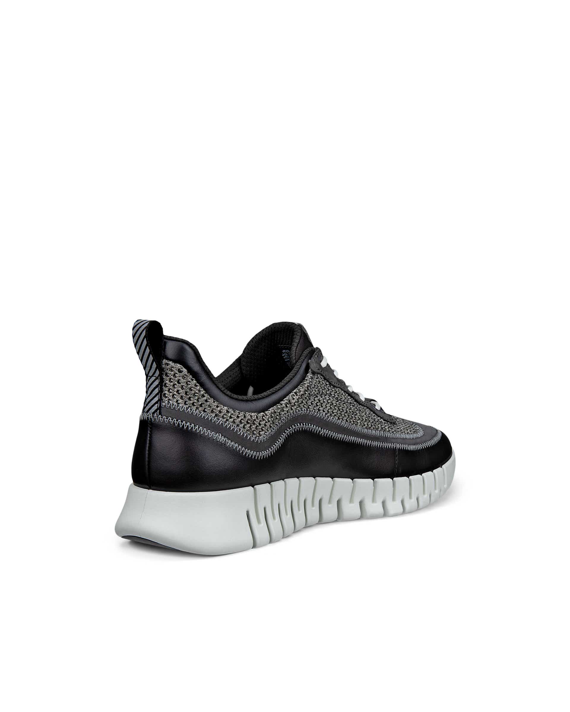 ECCO® GRUUV heren leren sneaker - Zwart - Back