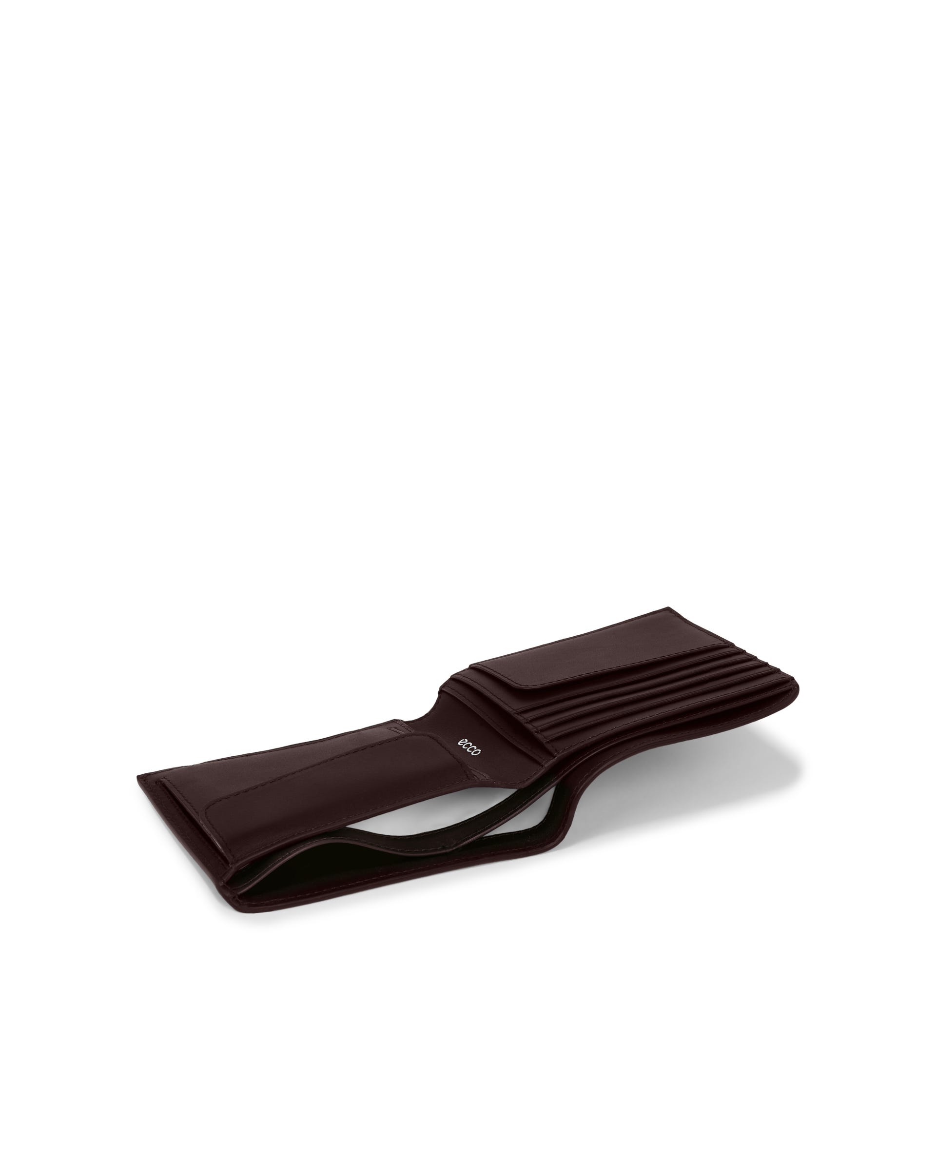 ECCO® Wallet Formal Billfold Small Leather Wallet - Brown - Inside